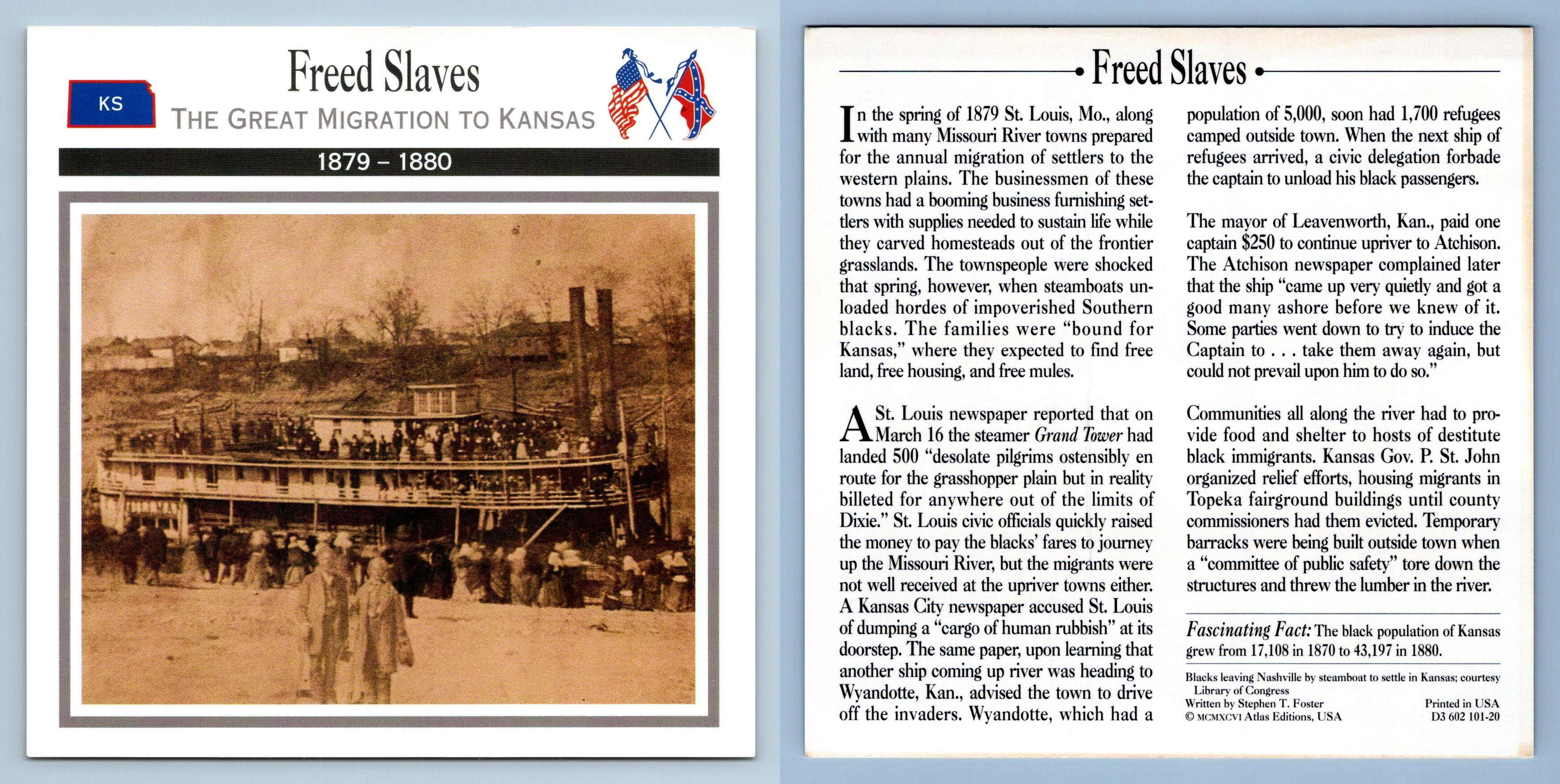 The Great Migration To Kansas Freed Slaves Reconstruction Atlas