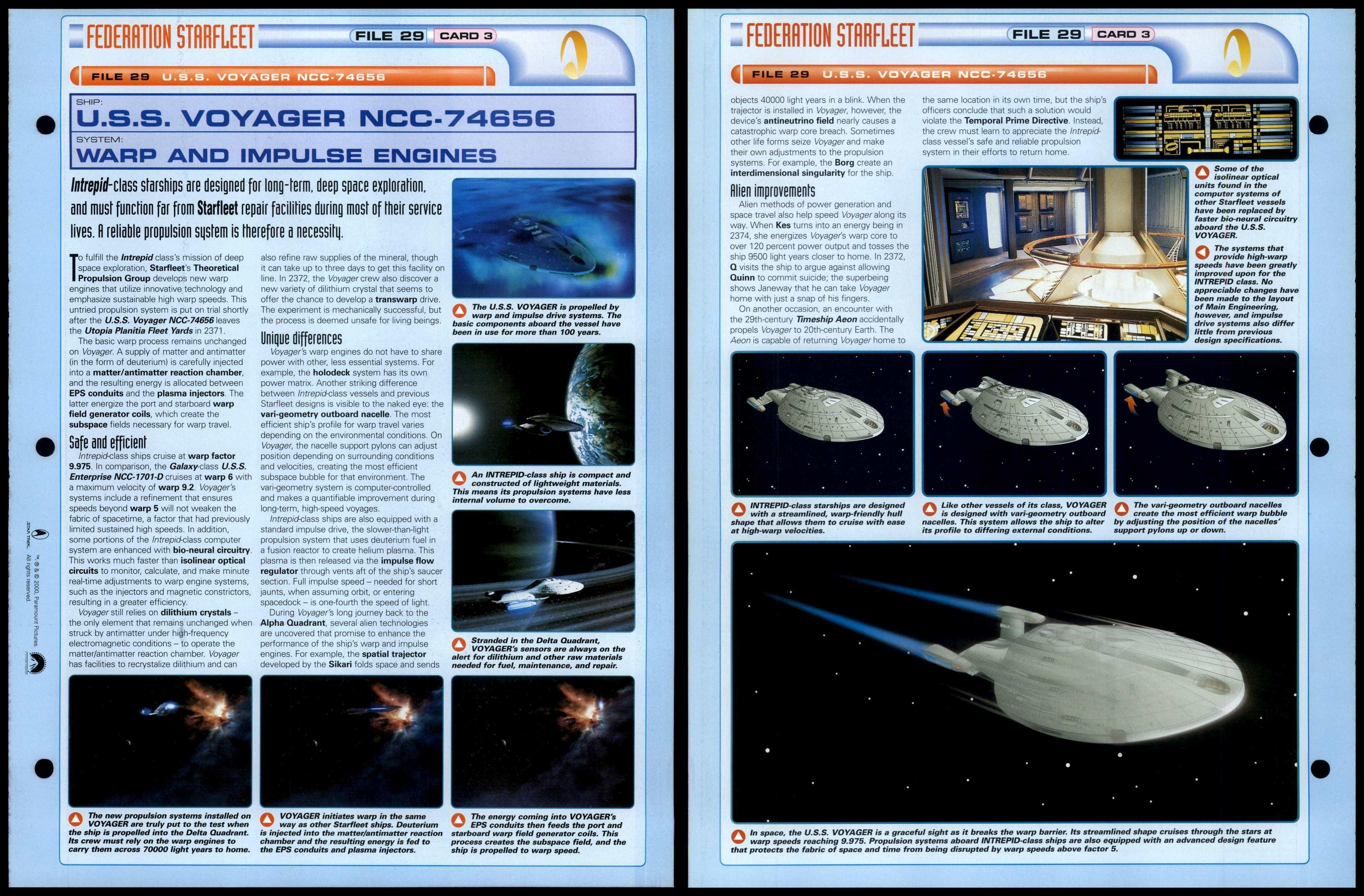 Warp And Impulse Engines Uss Voyager Star Trek Fact File Page