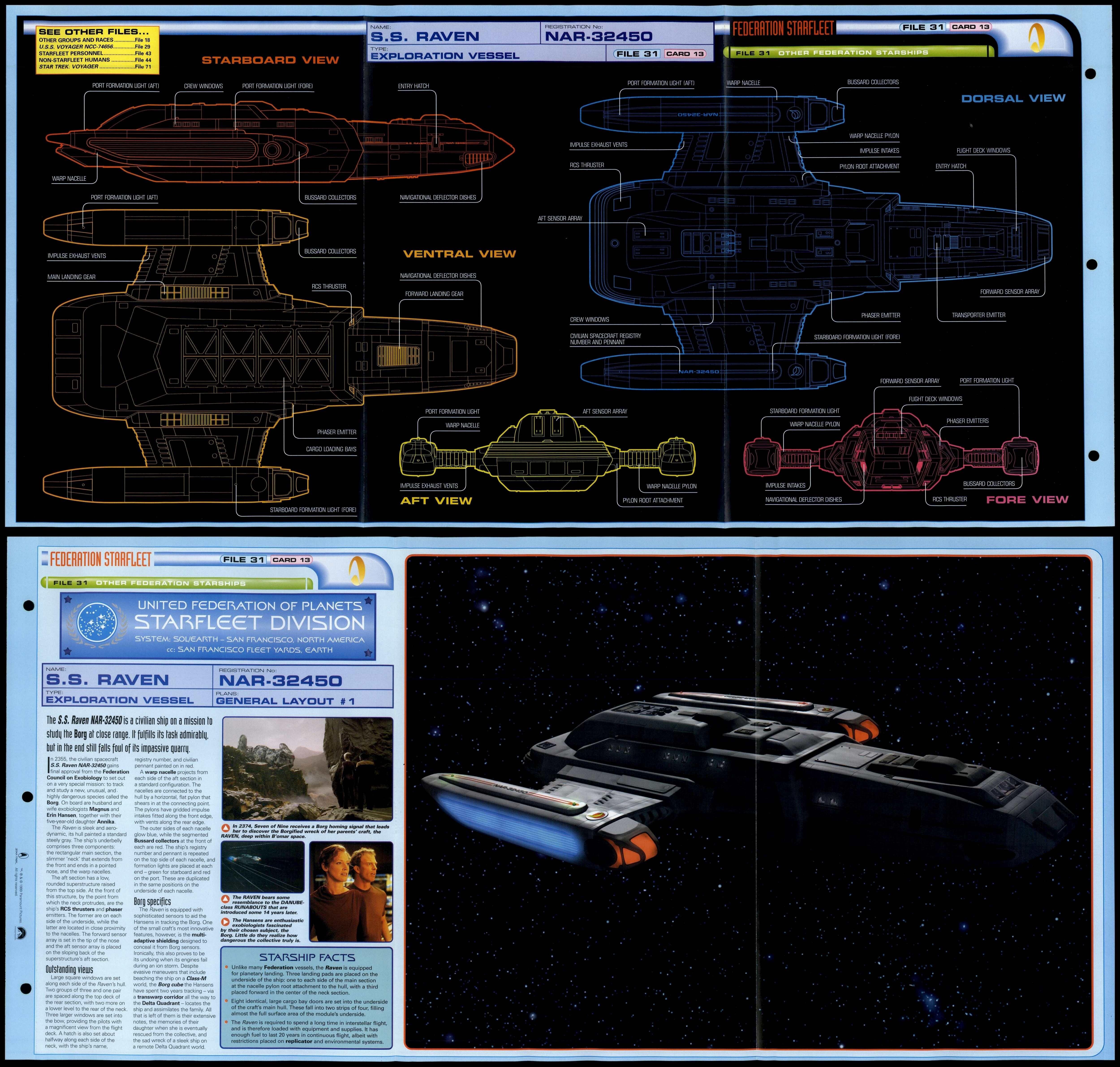 SS Raven - Other Starships - Star Trek Fact File Fold-Out Page