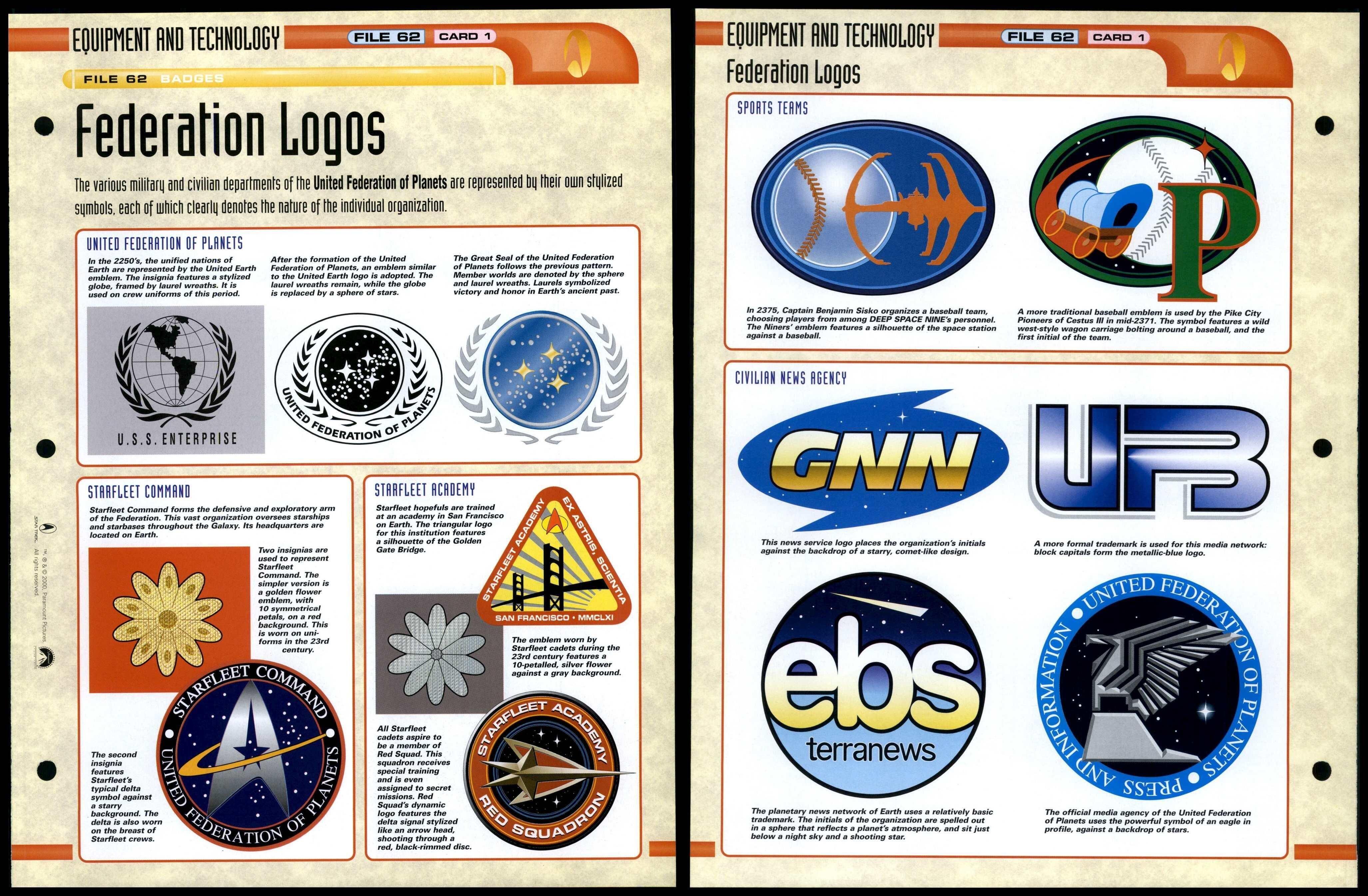 Federation Logos - Badges - Star Trek Fact File Page