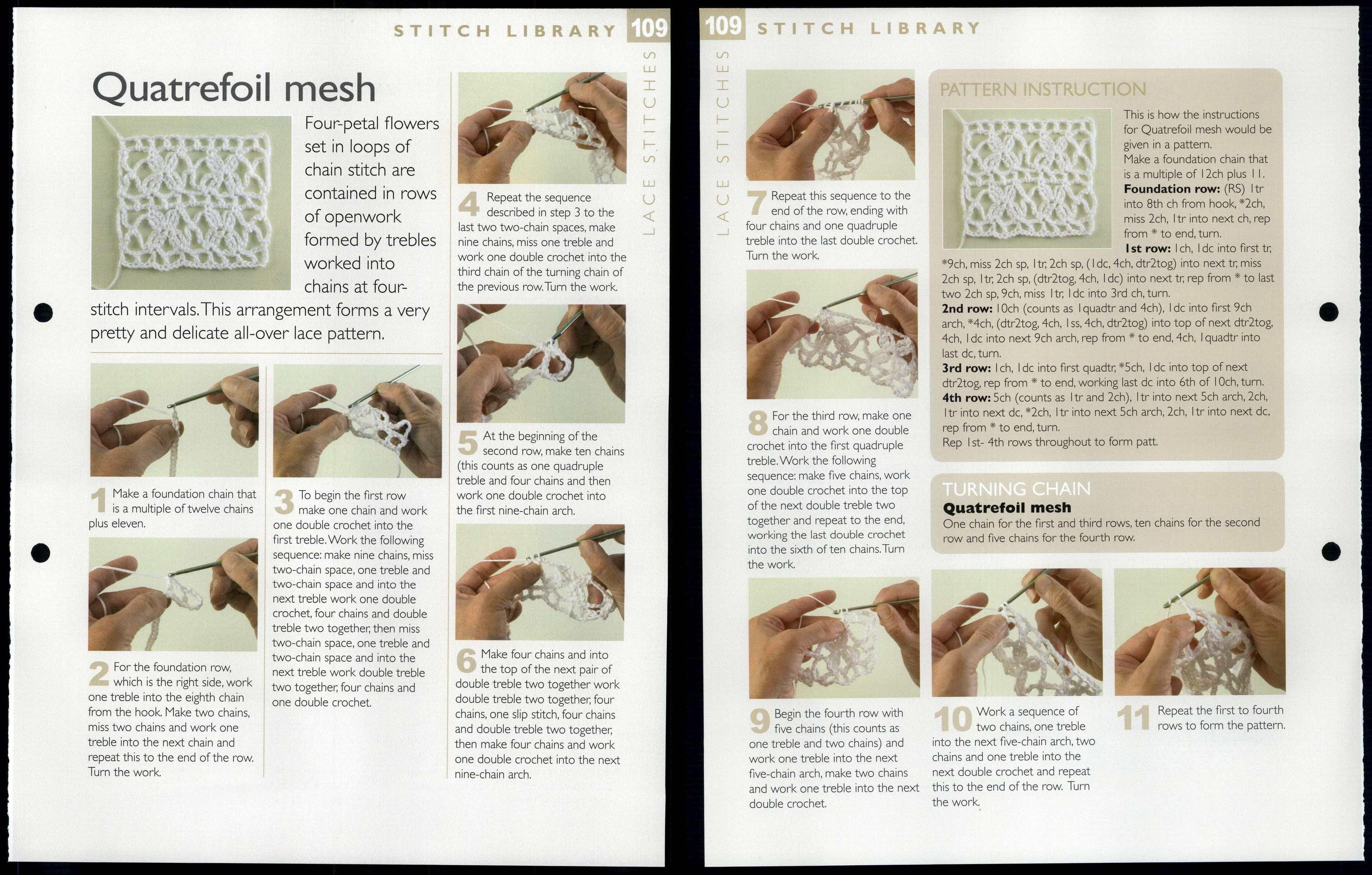 Quatrefoil Mesh 109 Stitch Library The Art Of Crochet Pattern