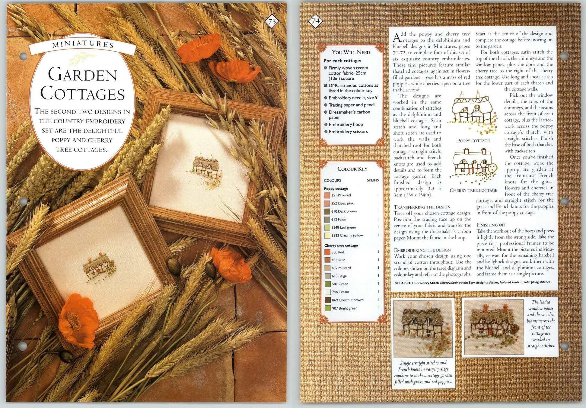Garden Cottages 7374 Miniatures Needlecraft Magic Pattern