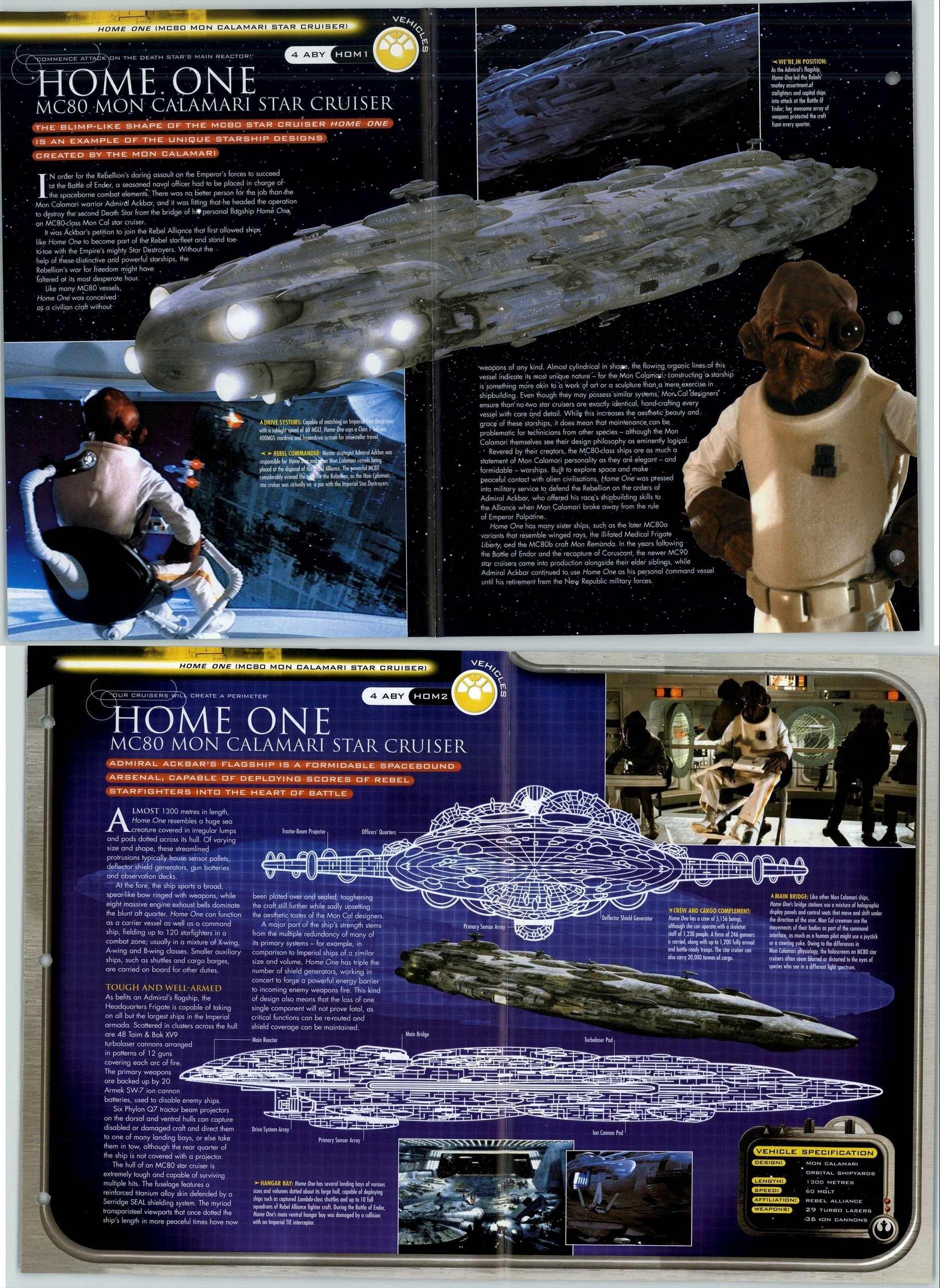 Home One #HOM1-2 - Vehicles - Star Wars Fact File Fold-Out Page