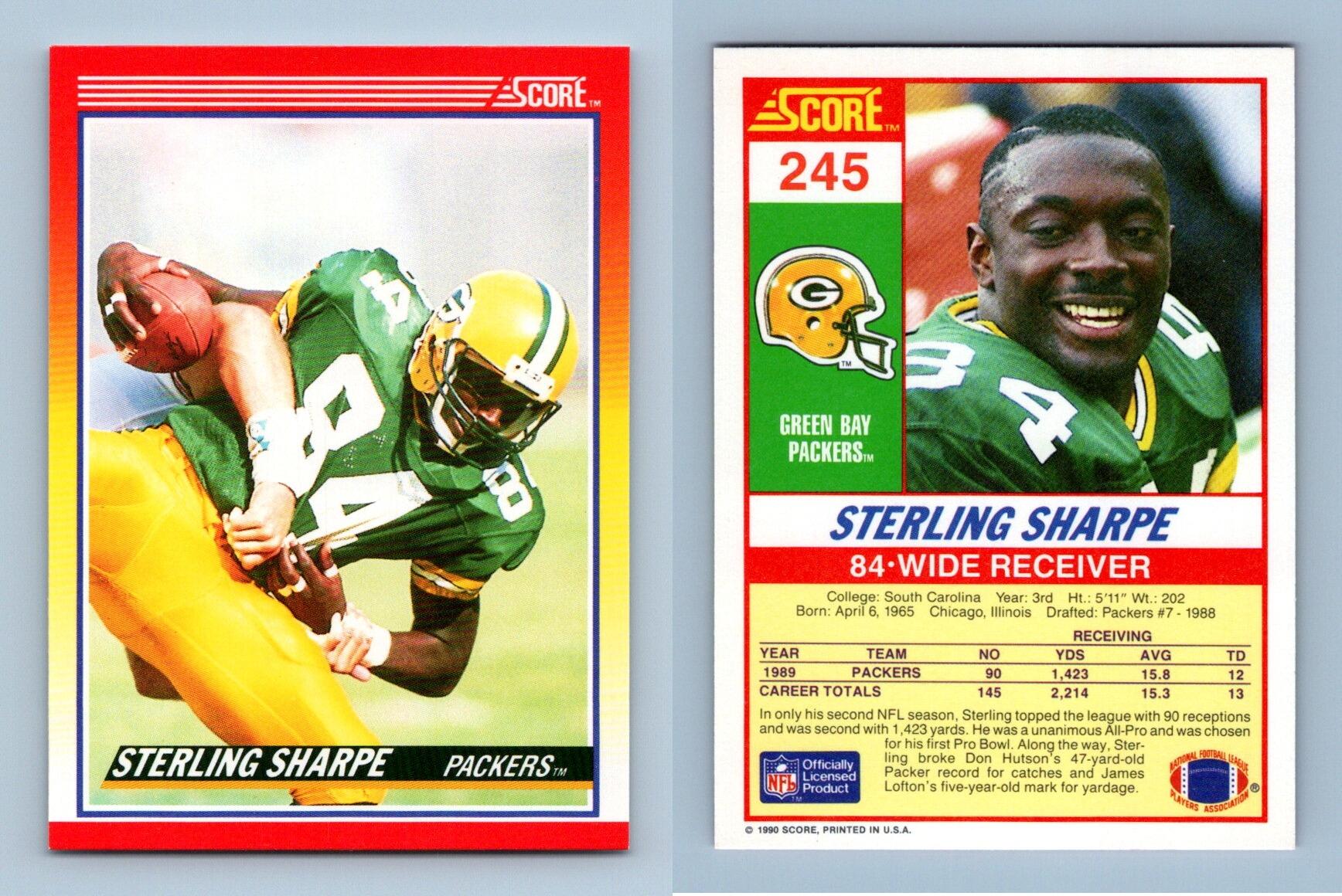 Sterling Sharpe Signed 1990 Score Card #245 Green Bay Packers