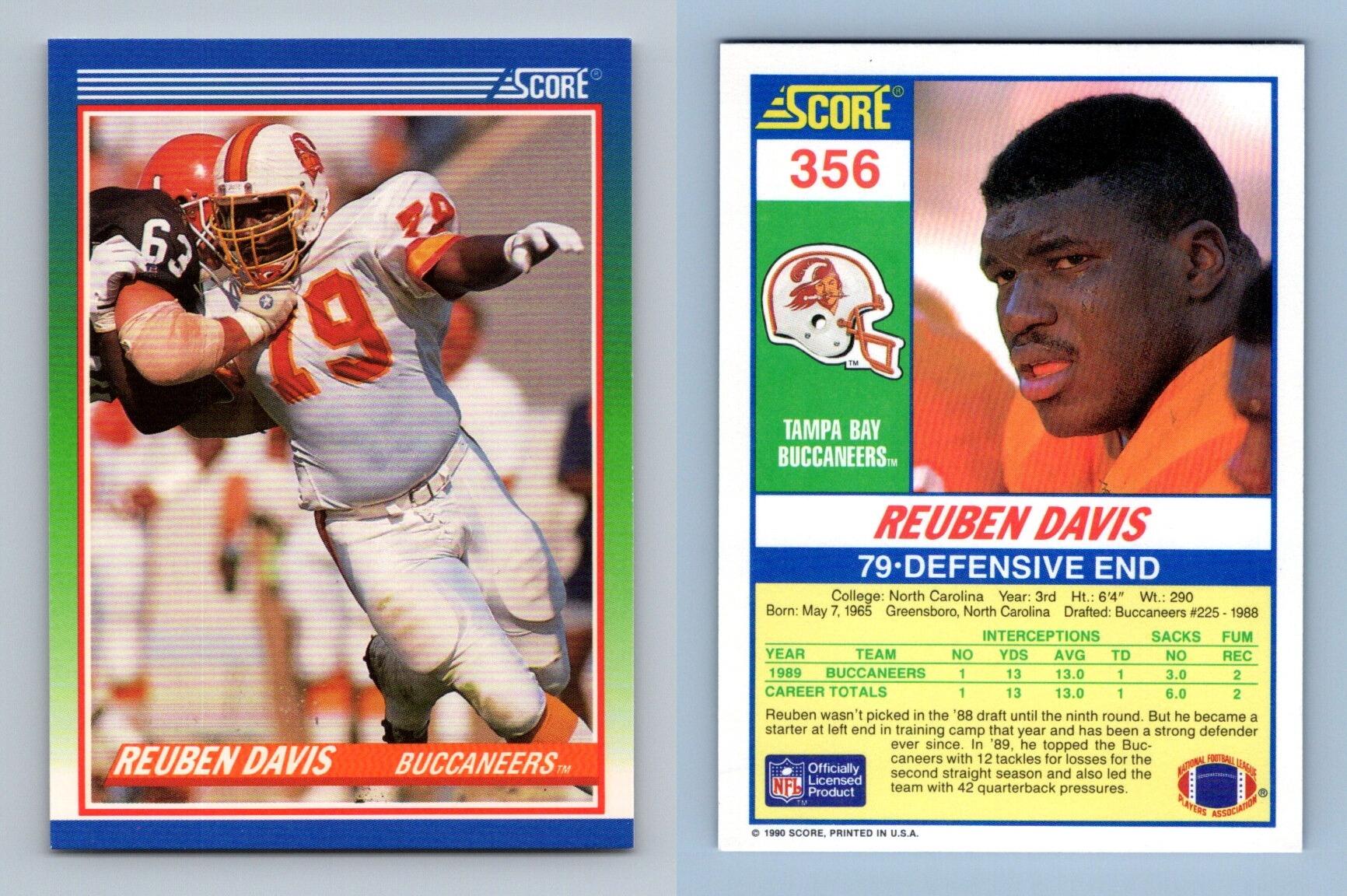 Reuben Davis - Buccaneers #356 Score 1990 NFL Football RC Trading Card