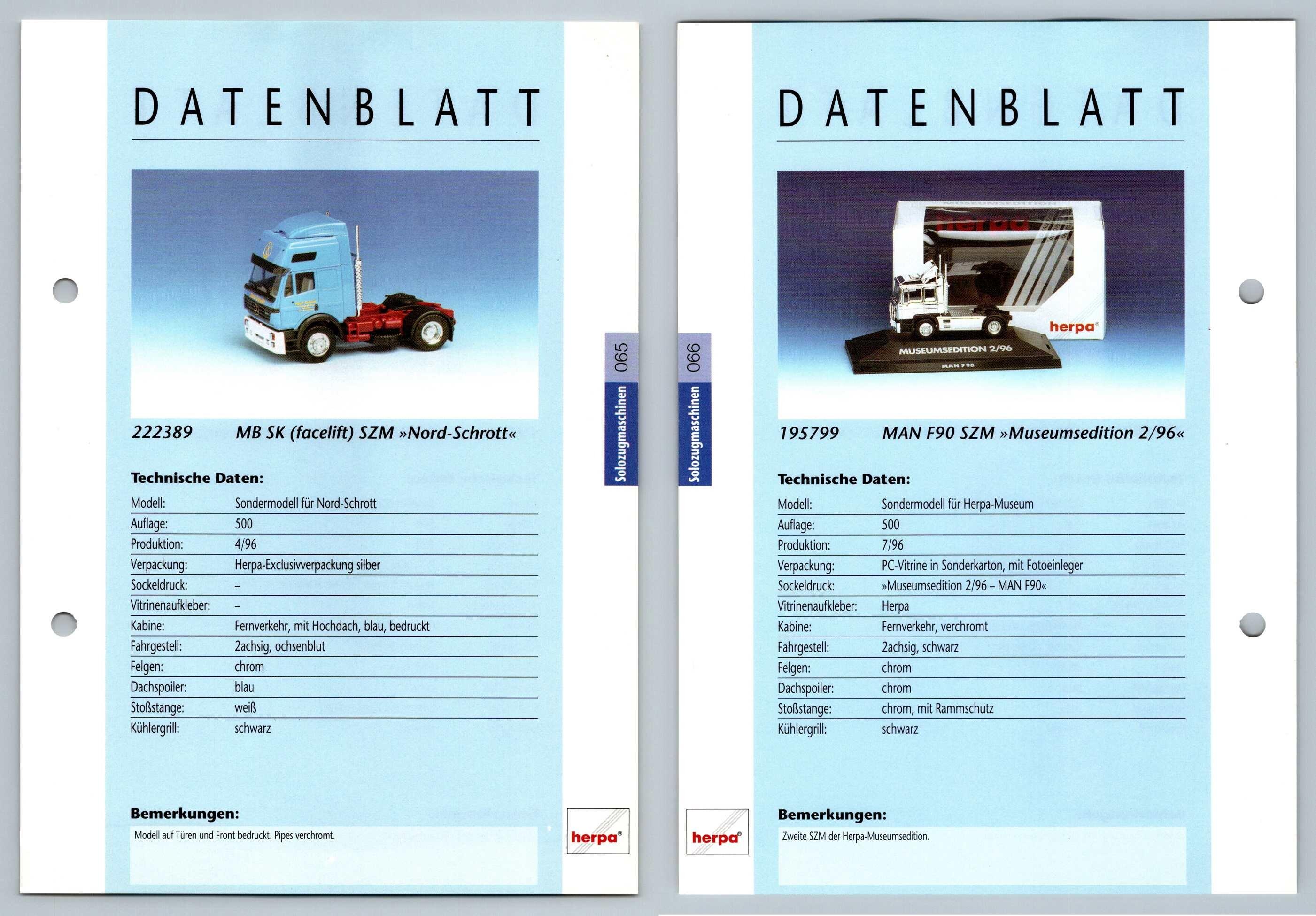 Mb Sk Facelift Man F90 Szm 65 6 Solozugmaschinen Datenblatt Herpa