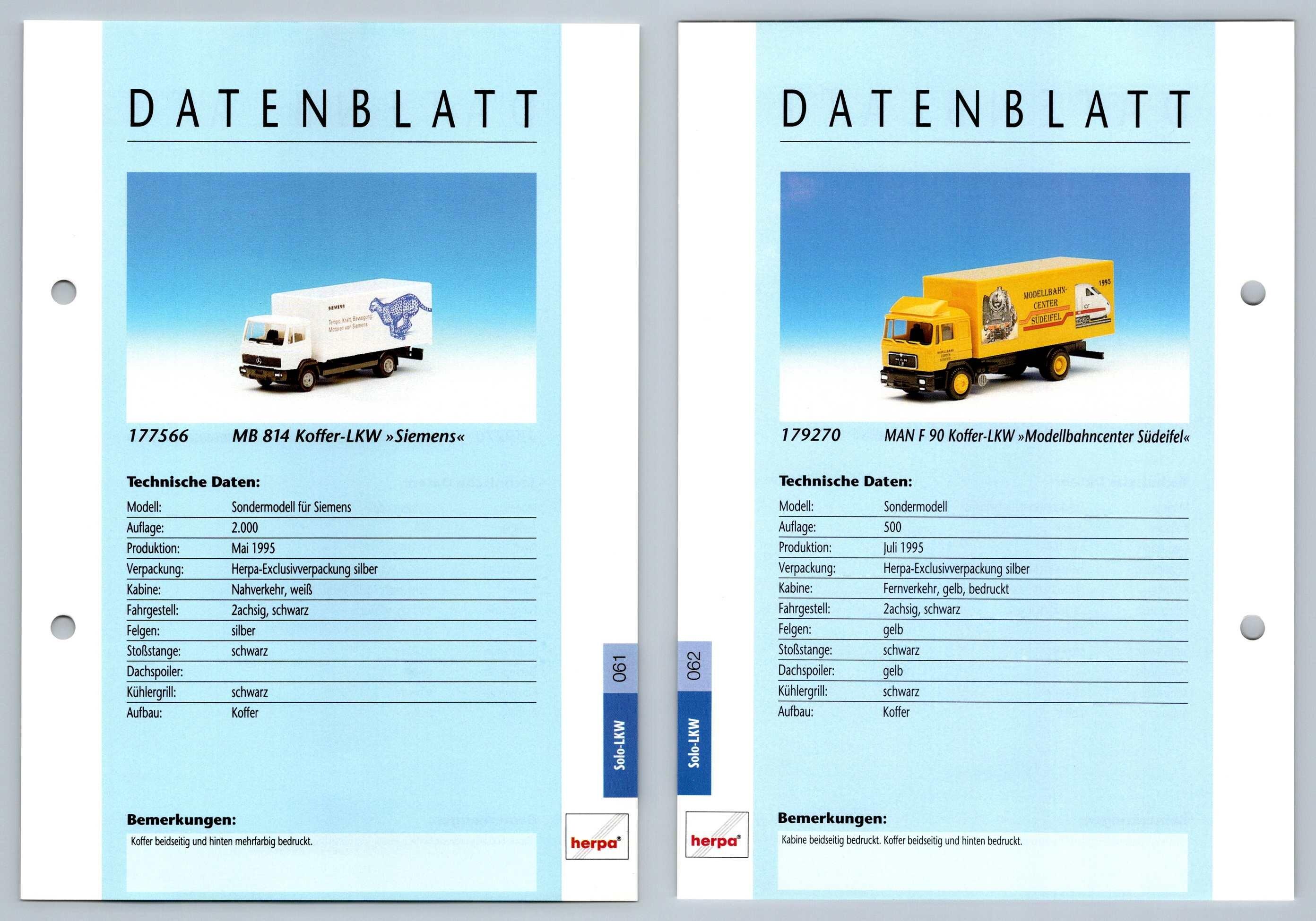 Mb 814 Koffer Man F90 Koffer 61 2 Solo Lkw Datenblatt Herpa Data Sheet