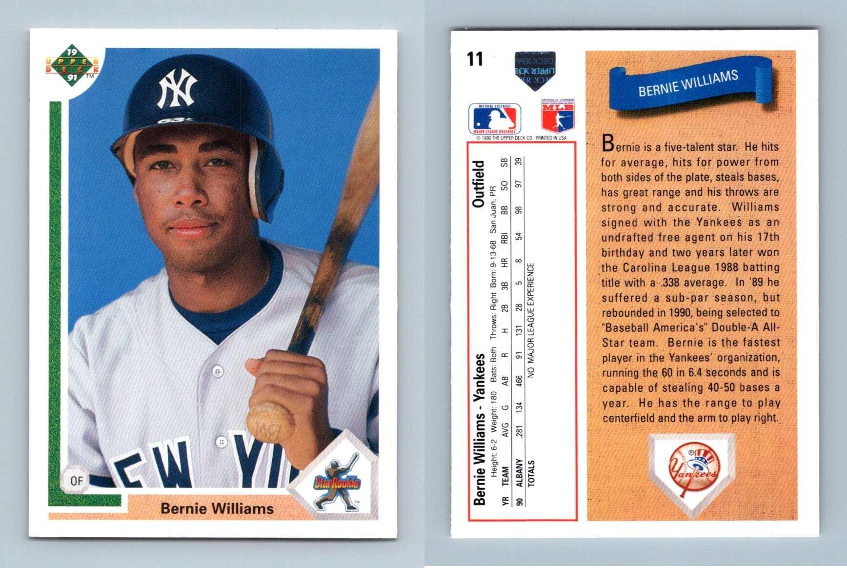 New York Yankees 1991 Upper Deck Bernie Williams RC Card