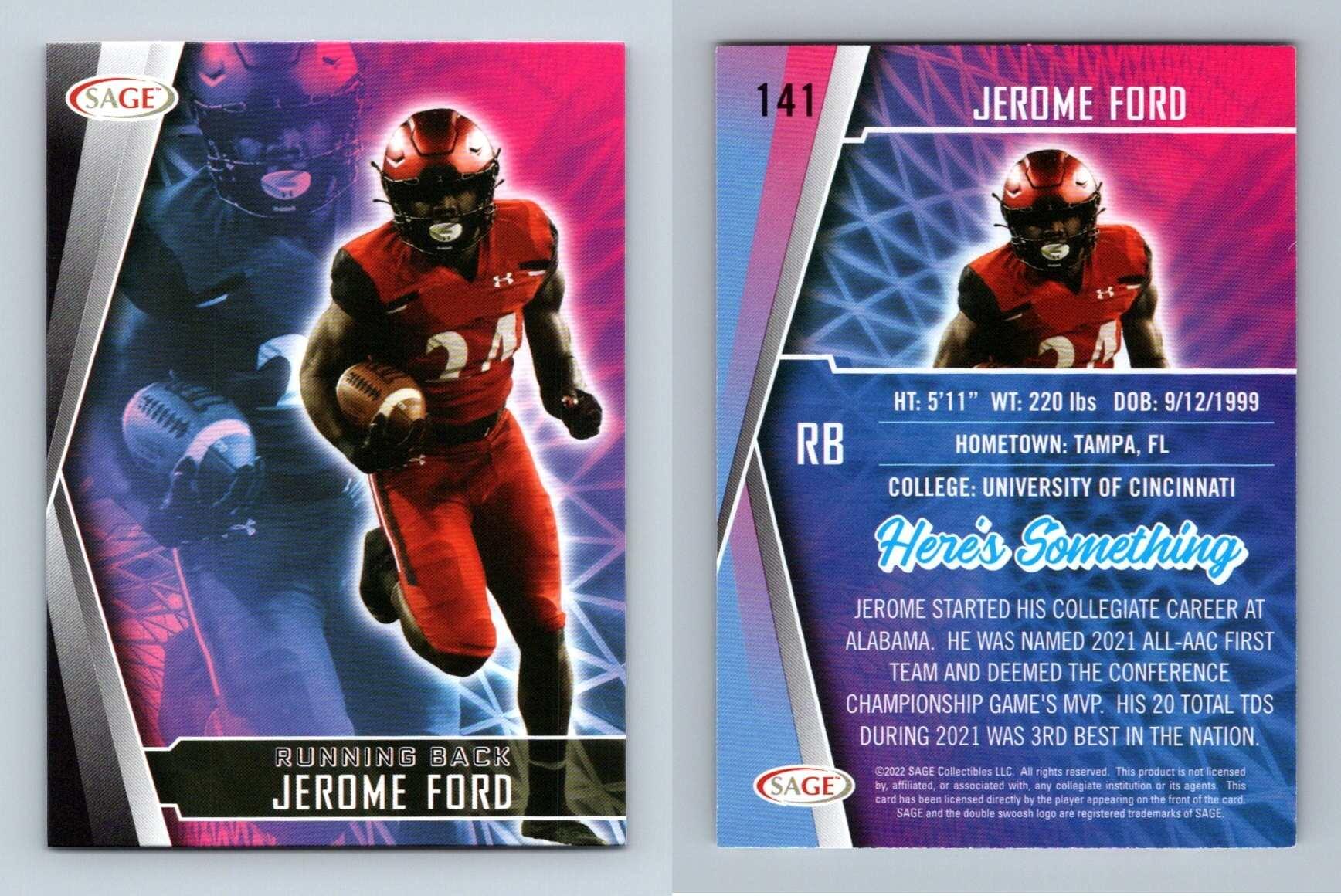 Jerome Ford 141 Sage High Series Football 2022 Trading Card