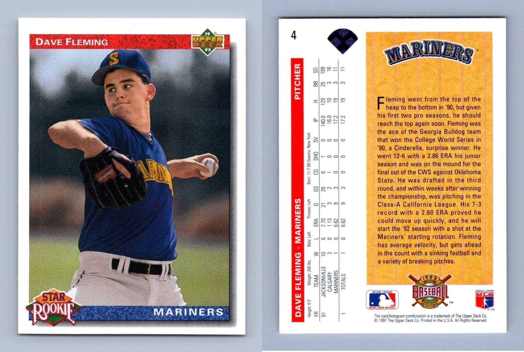 Dave Fleming - Mariners #4 Baseball 1992 Upper Deck Star Rookie Trading Card