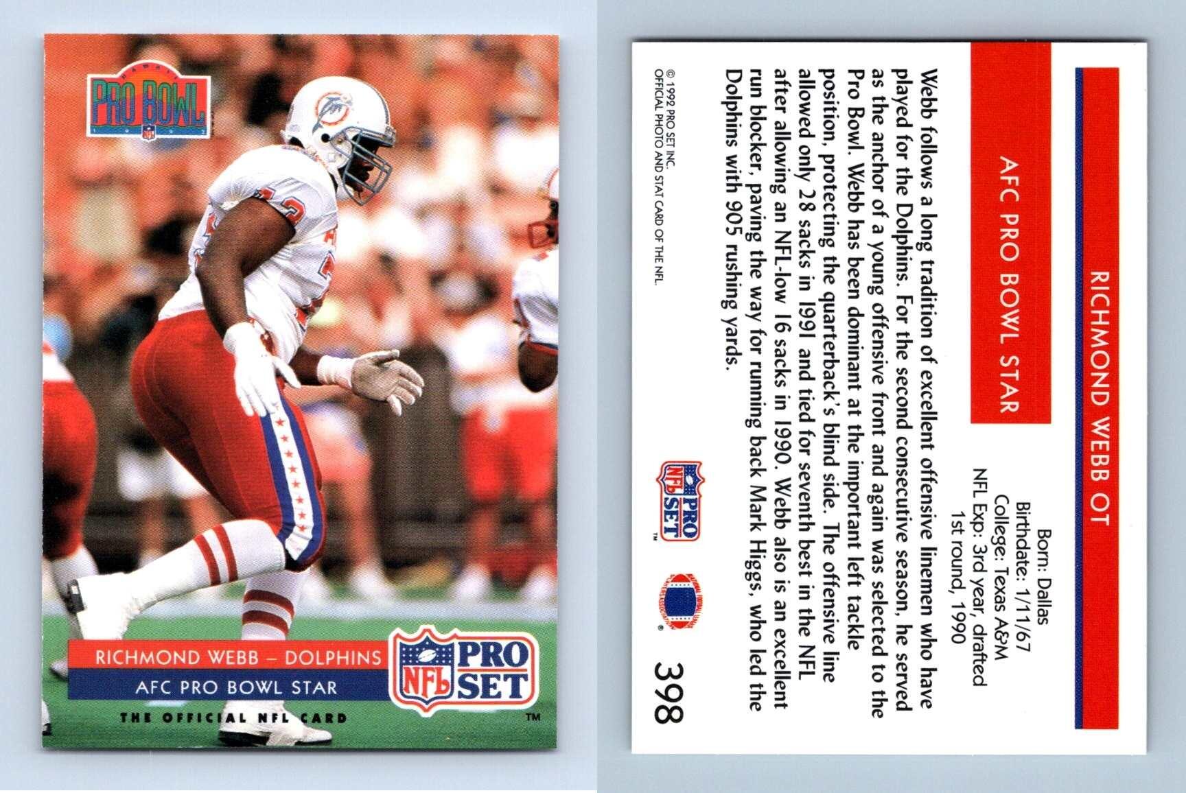 Richmond b 398 NFL Pro Set 1992 Series 1 Trading Card