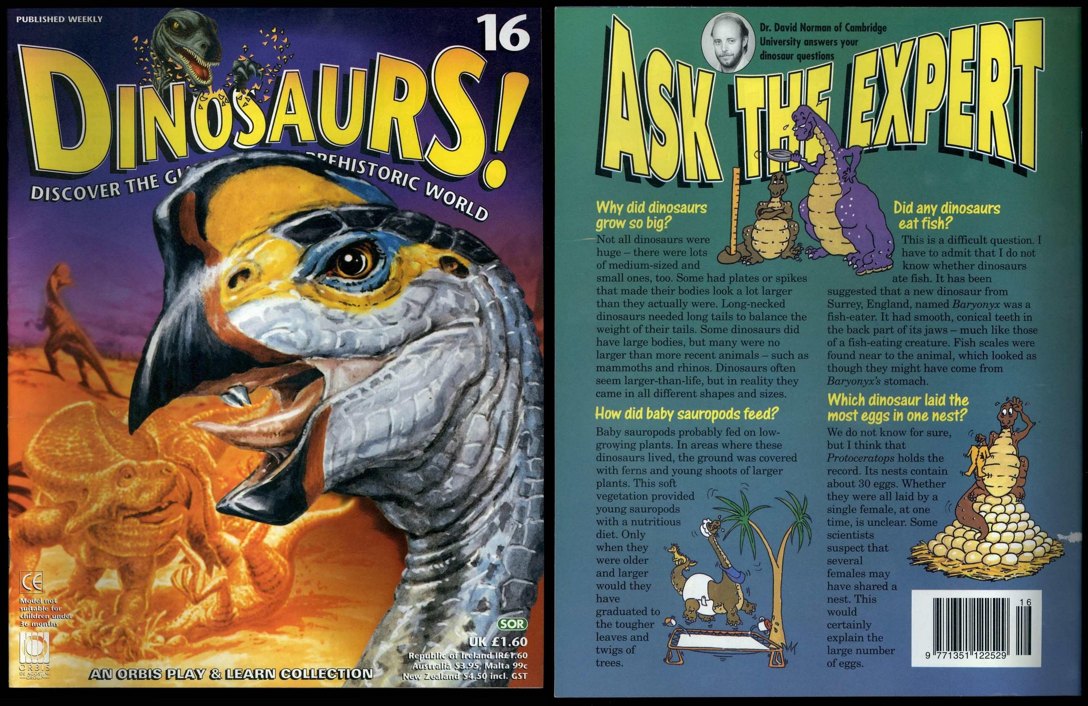 Dinosaurs! #16 Orbis Play & Learn Partwork Magazine