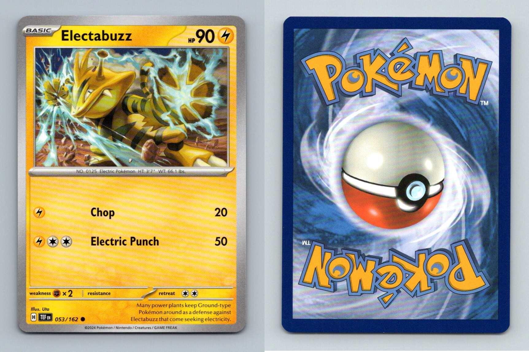 Electabuzz 53/162 Scarlet & Violet Temporal Forces 2024 Pokemon Common