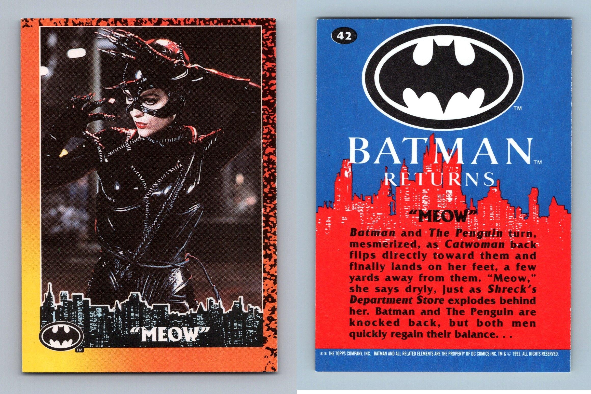 Meow #42 Batman Returns 1992 Topps Trading Card