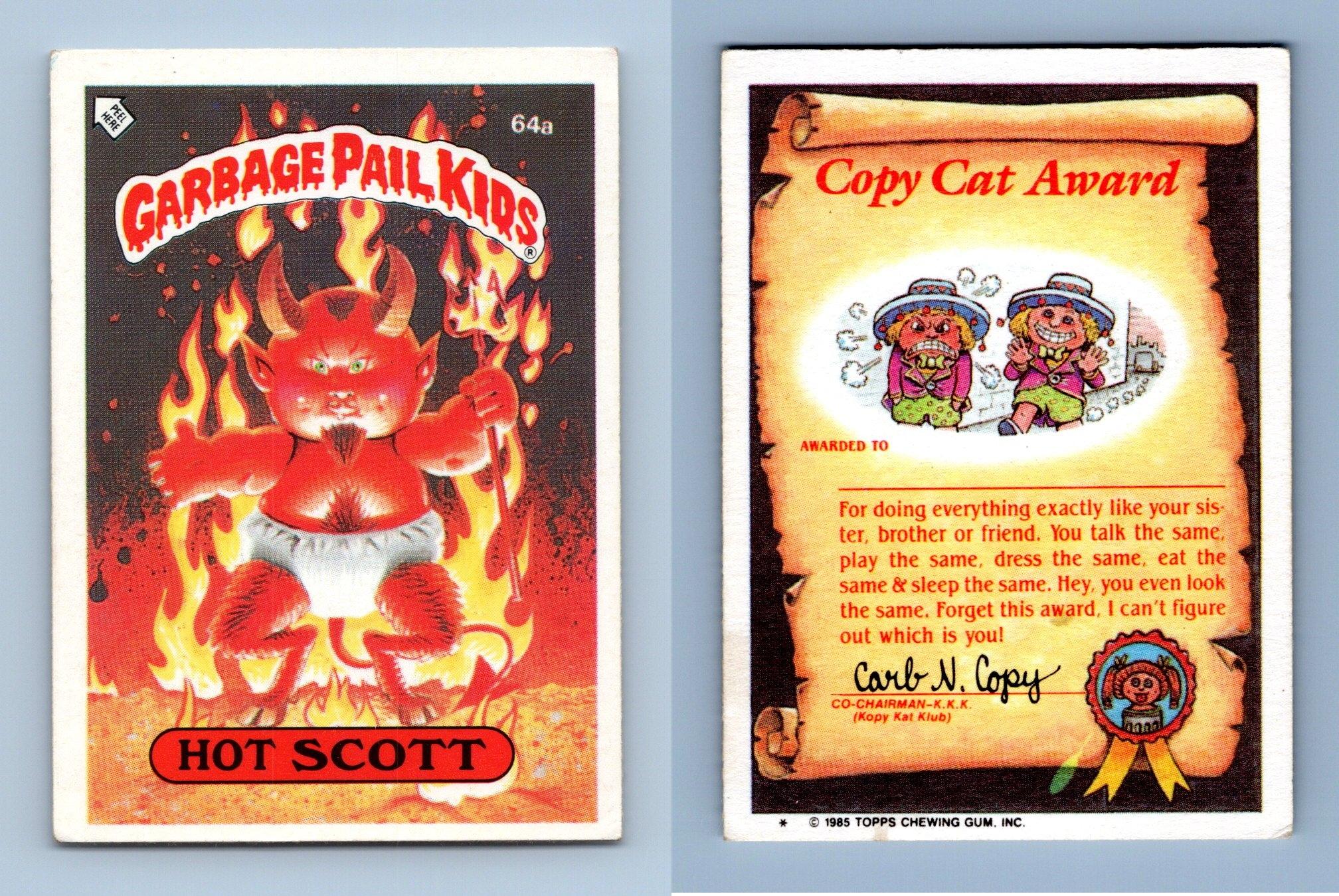 Hot Scott #64a Garbage Pail Kids Series 2 Topps 1985 Trading Card Sticker