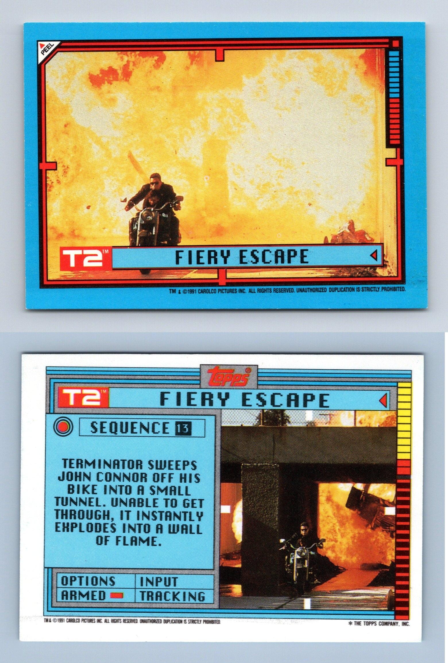 Fiery Escape #13 T2 Terminator 2 Topps 1991 Large Trading Card / Sticker - Picture 1 of 1