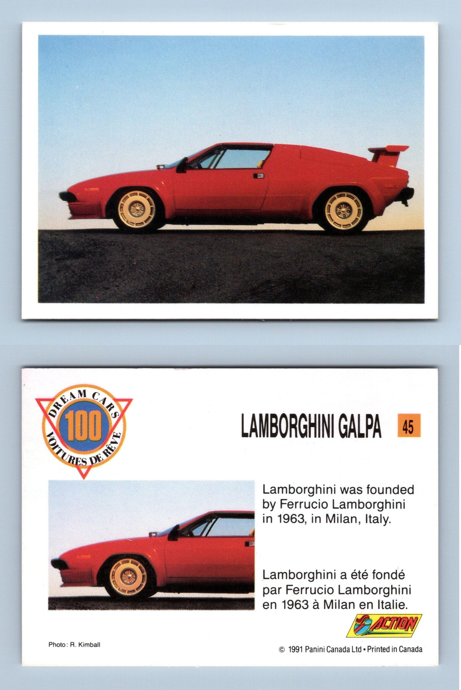 Lamborghini Galpa #45 - Dream Cars 1991 Panini Trading Card