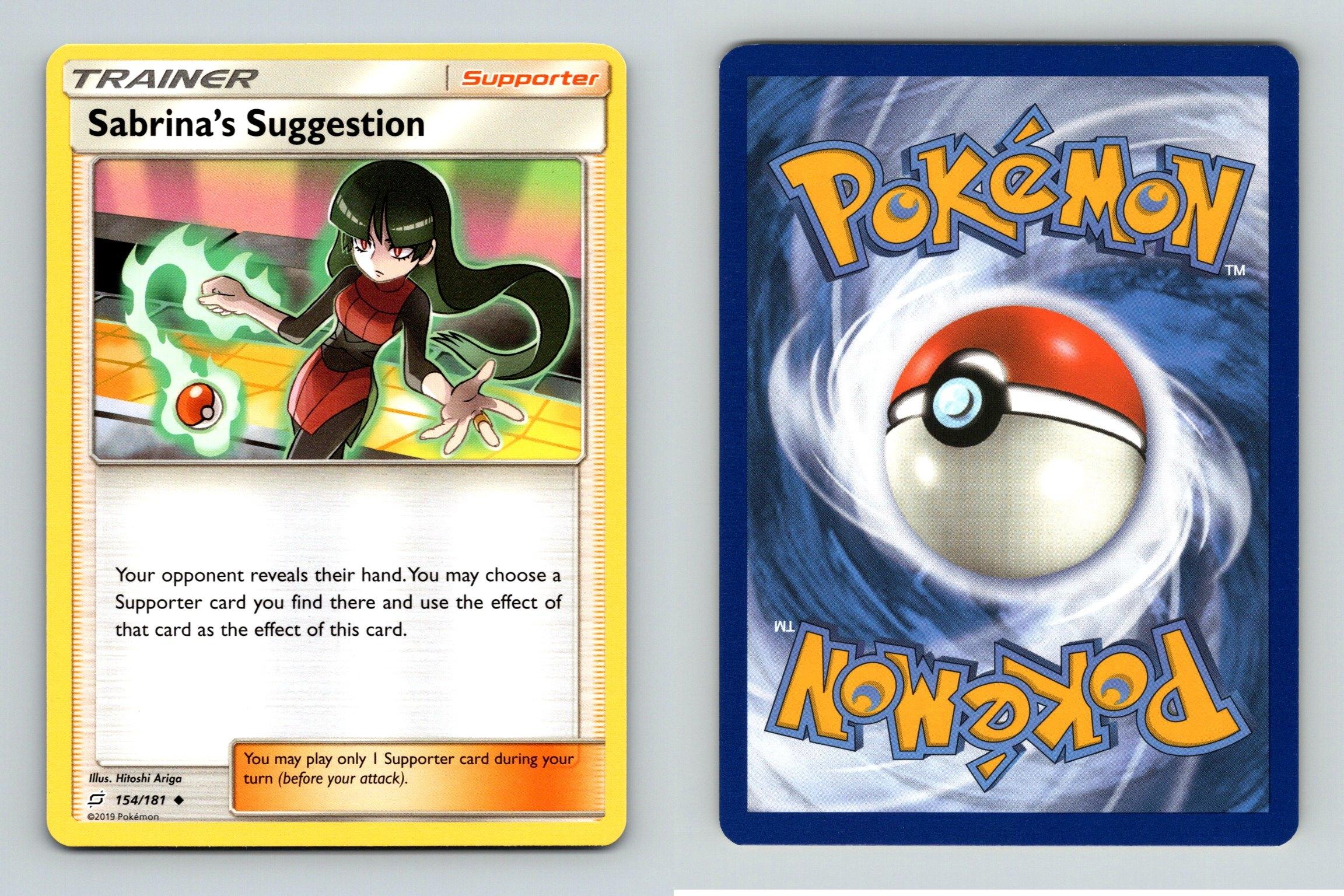 Sabrina's Suggestion 154/181 Sun & Moon Team Up Pokemon 2019