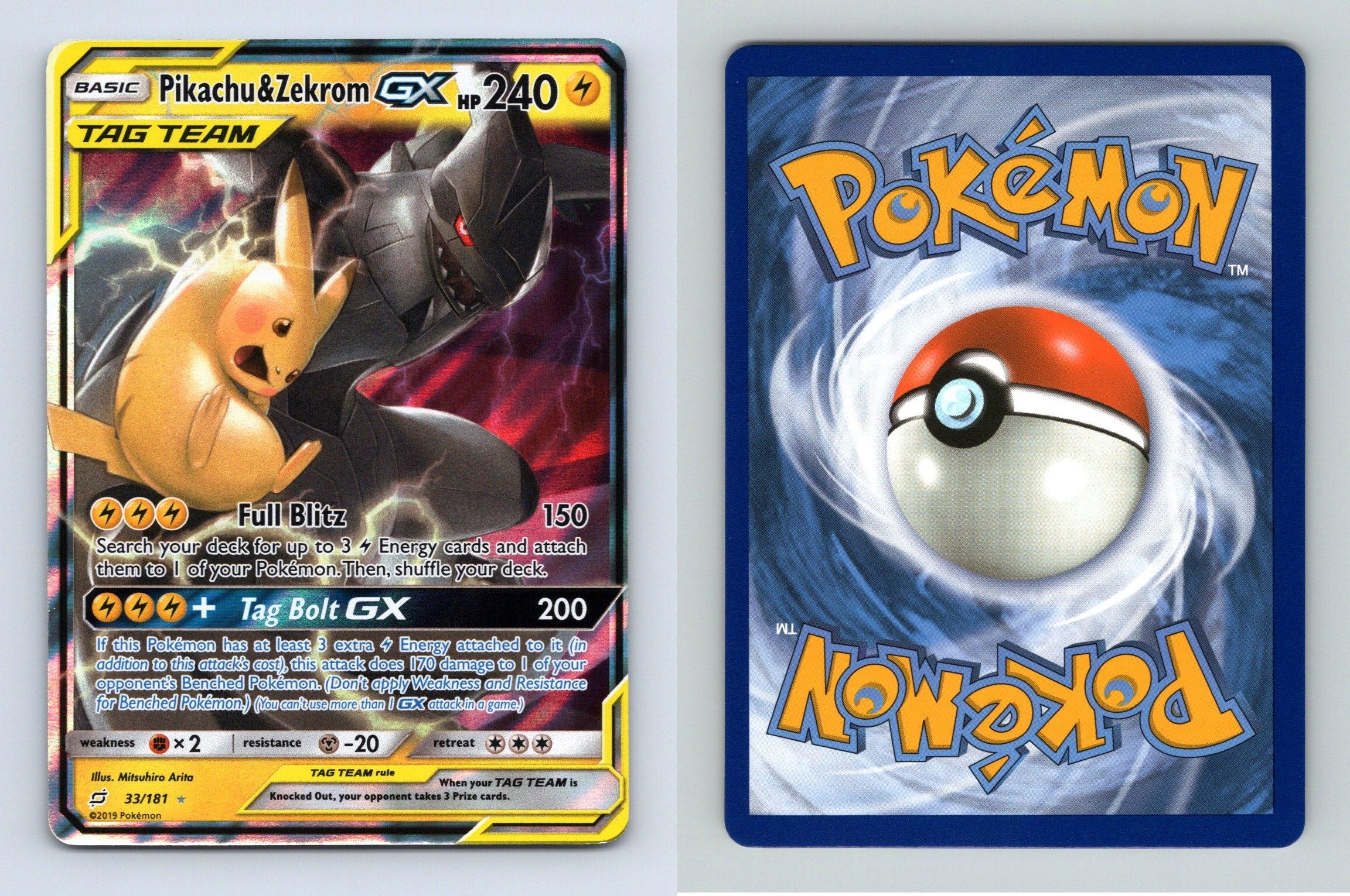 Pikachu & Zekrom GX 33/181, SM = Team Up, TAG TEAM, Ultra Rare