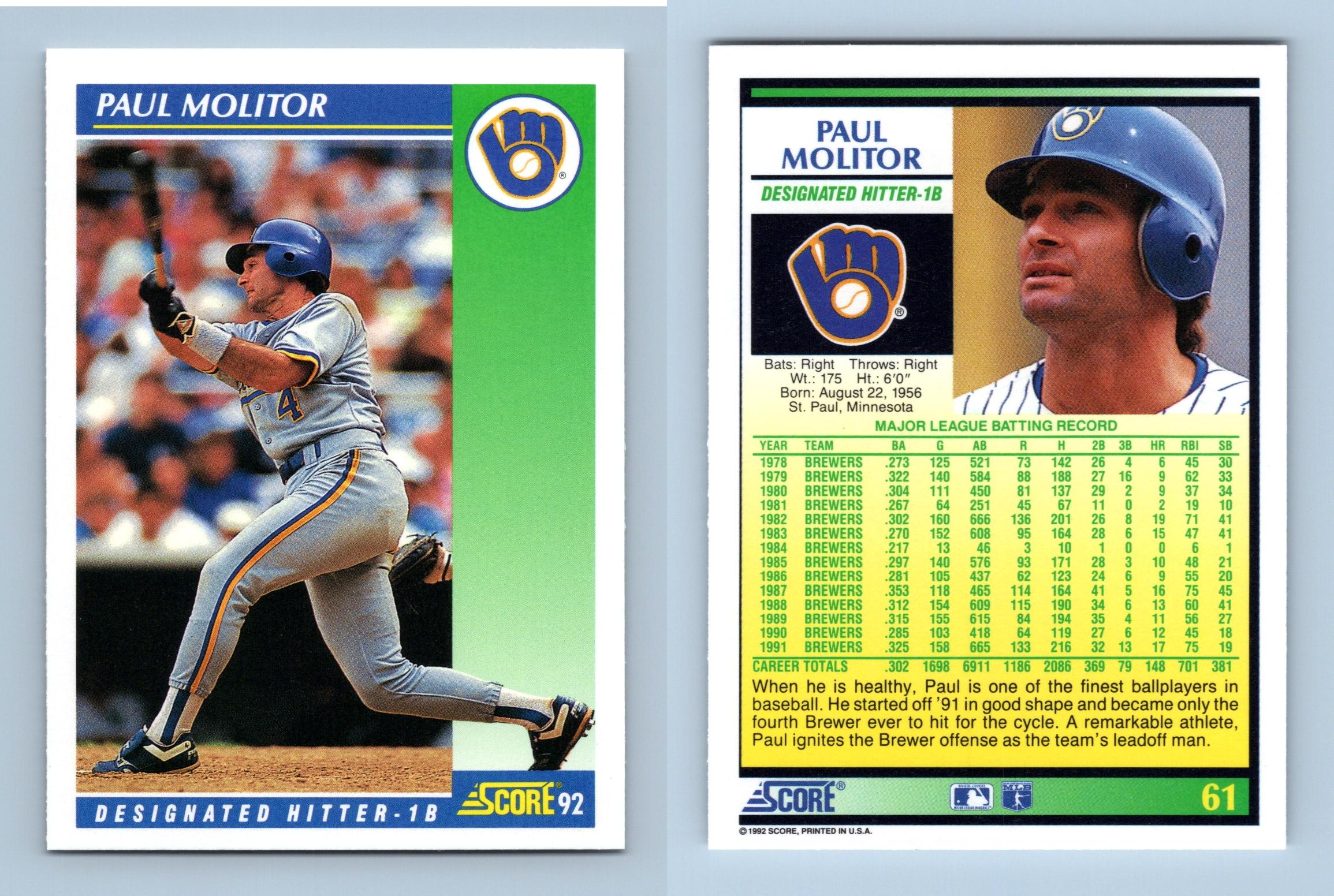 8 Great Paul Molitor Cards