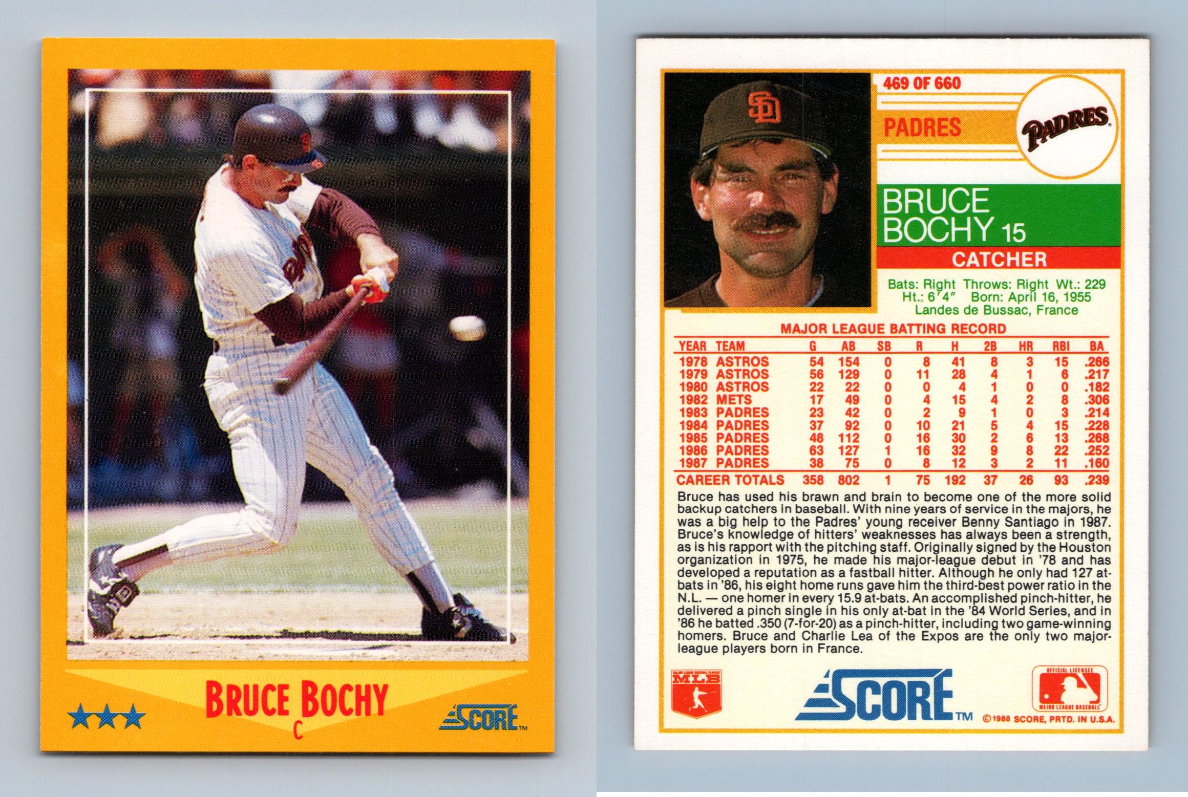 Bruce Bochy - Padres #469 Score 1988 Baseball Trading Card