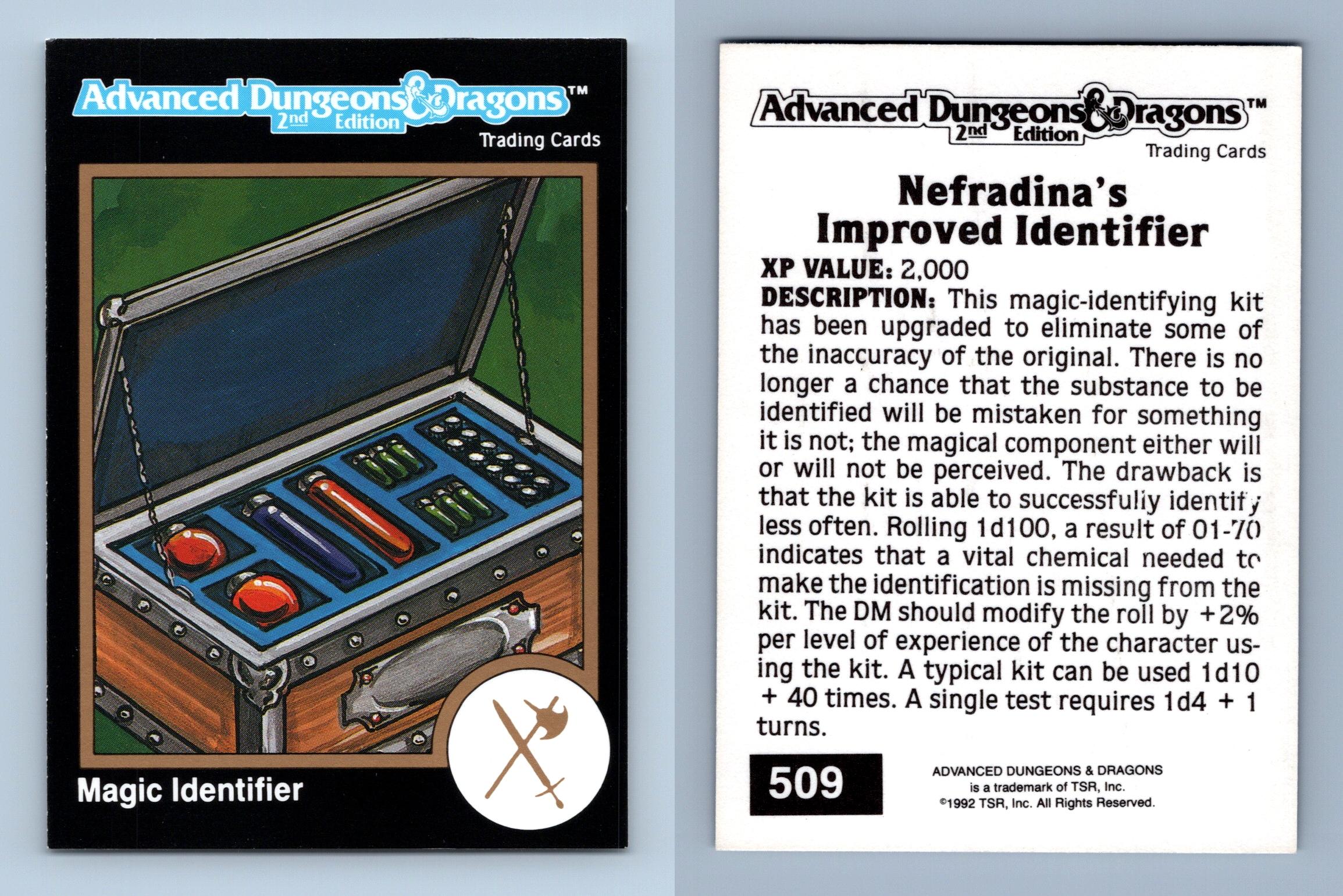 Magical Identifier 509 Advanced Dungeons & Dragons 1992 TSR Trading Card