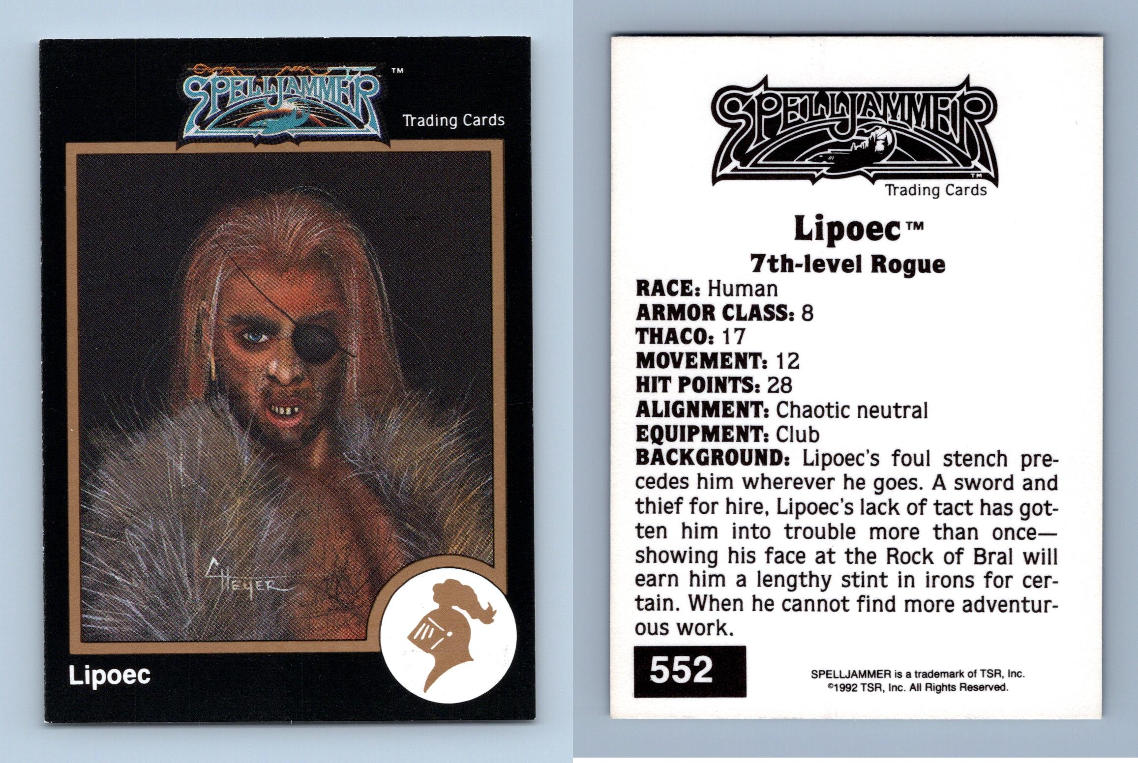 Lipoec 552 Advanced Dungeons & Dragons 1992 TSR Trading Card