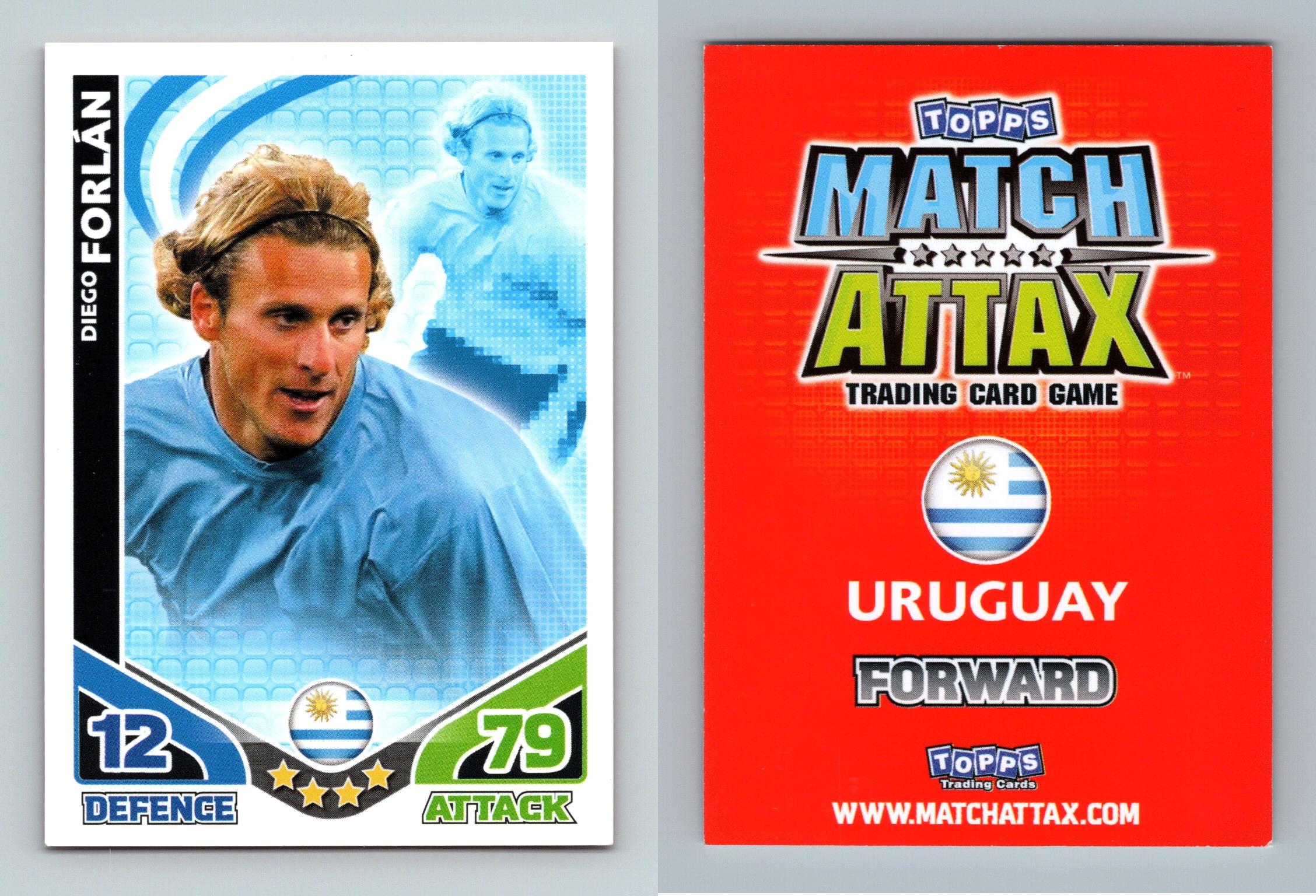 Diego Forlan - Uruguay - Match Attax England 2010 Topps TCG Card
