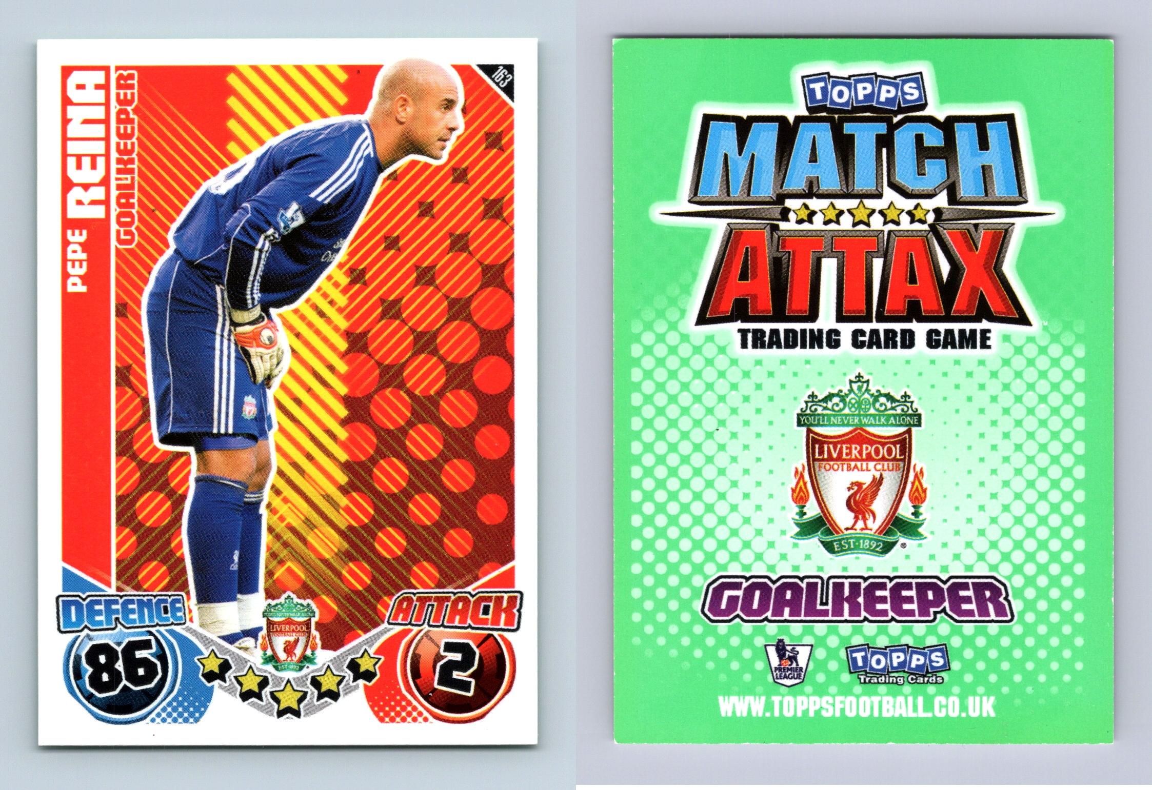 Pepe Reina #163 - Match Attax Premier League 2010-11 Topps TCG Card