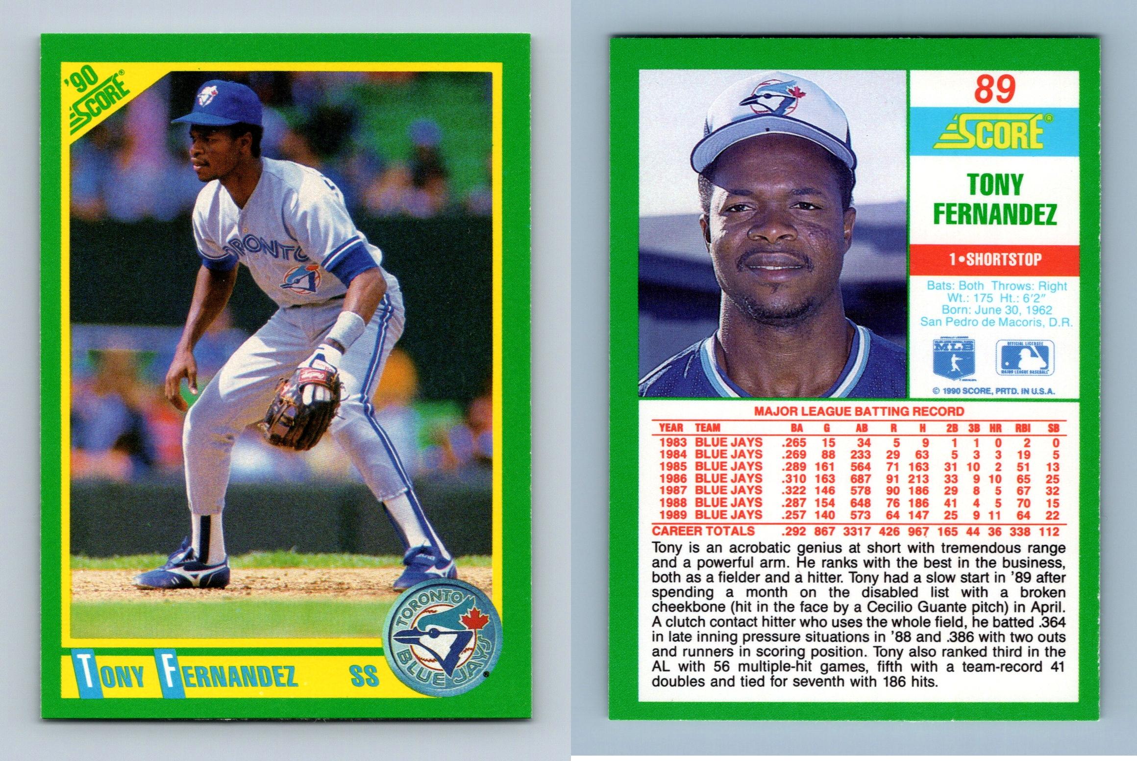 Tony Fernandez Baseball Cards