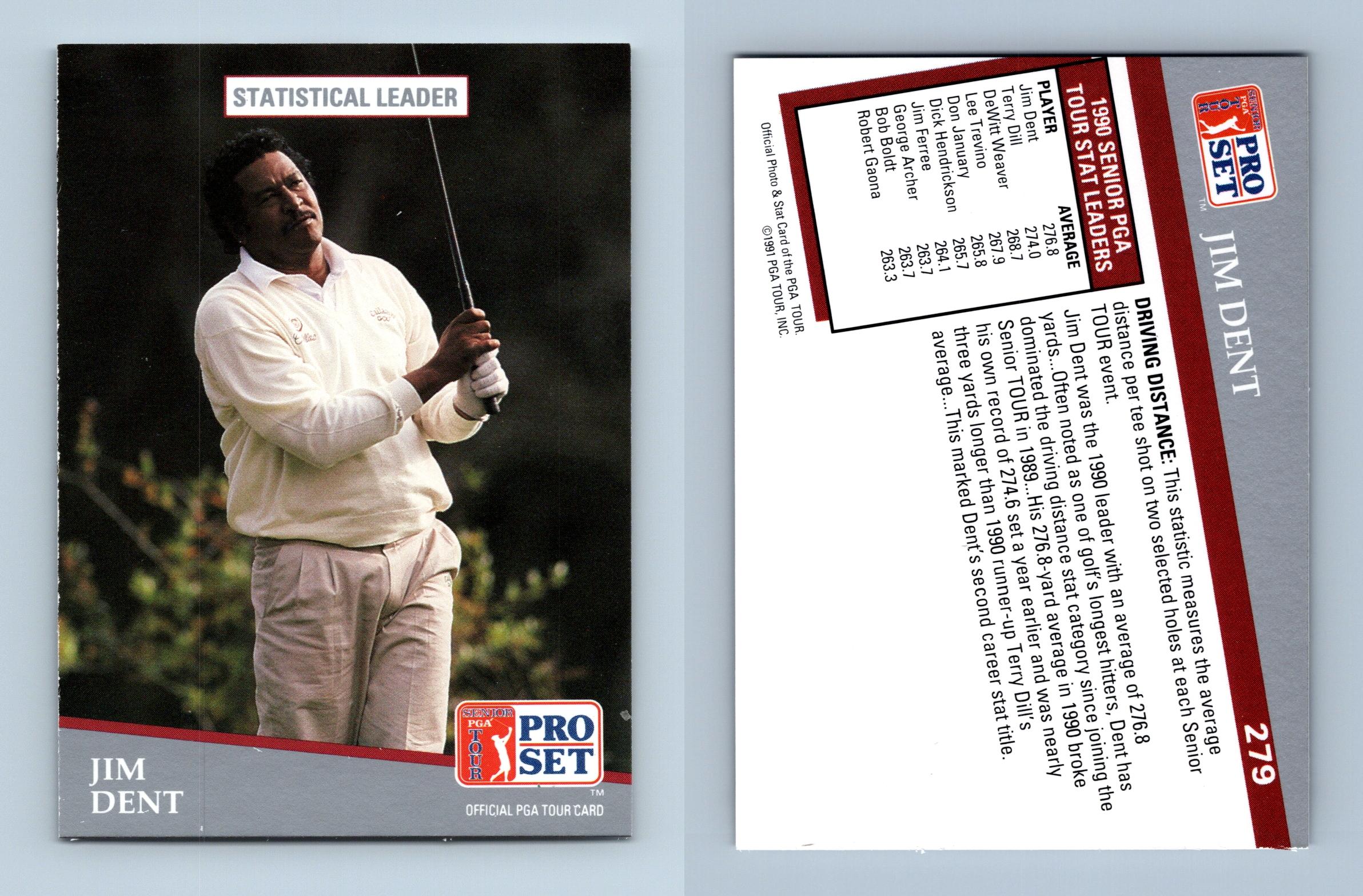 Jim Dent 279 PGA Tour 1991 Pro Set Trading Card