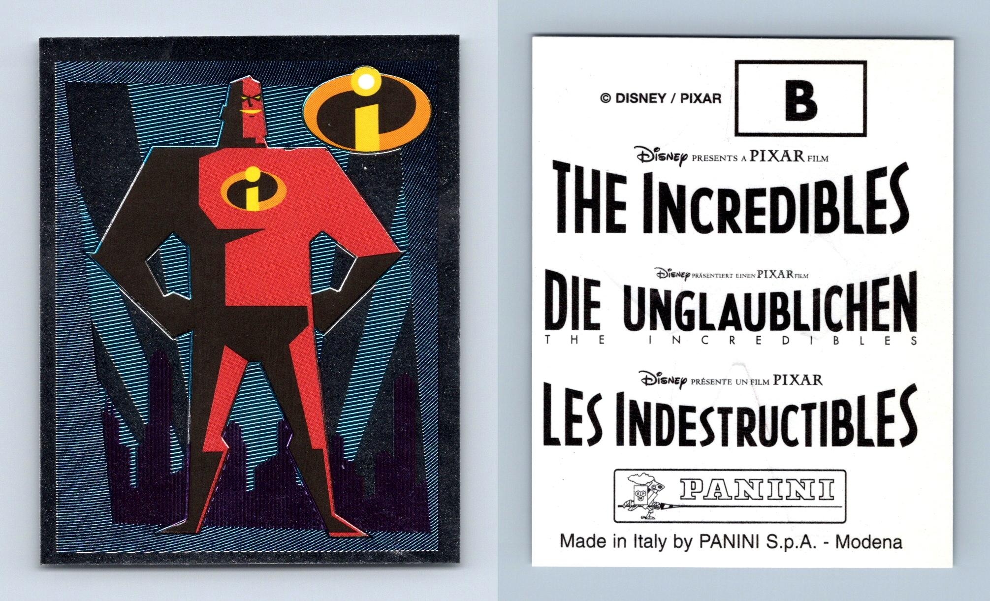 The Incredibles #B Panini 2004 Disney Pixar Embossed Foil Sticker