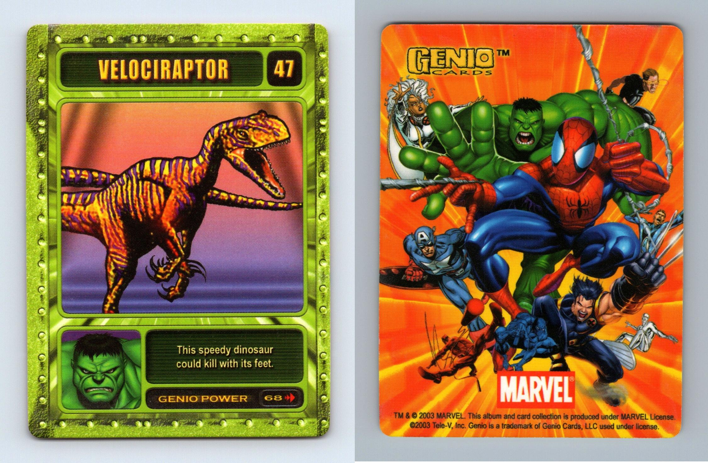 Velociraptor 47 Marvel Genio 2003 CCG Card