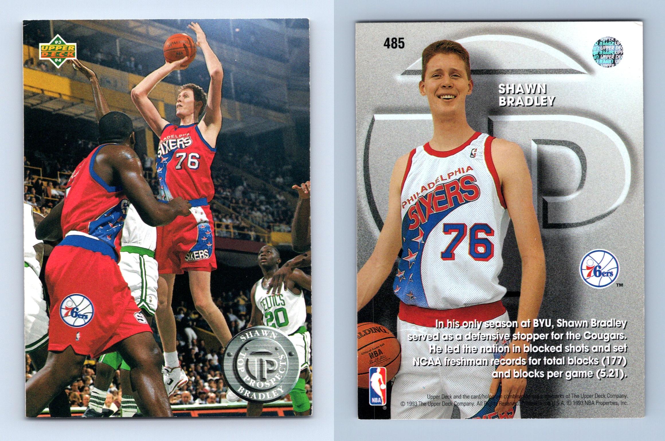 Shawn Bradley #485 Upper Deck 1993-4 Basketball Trading Card