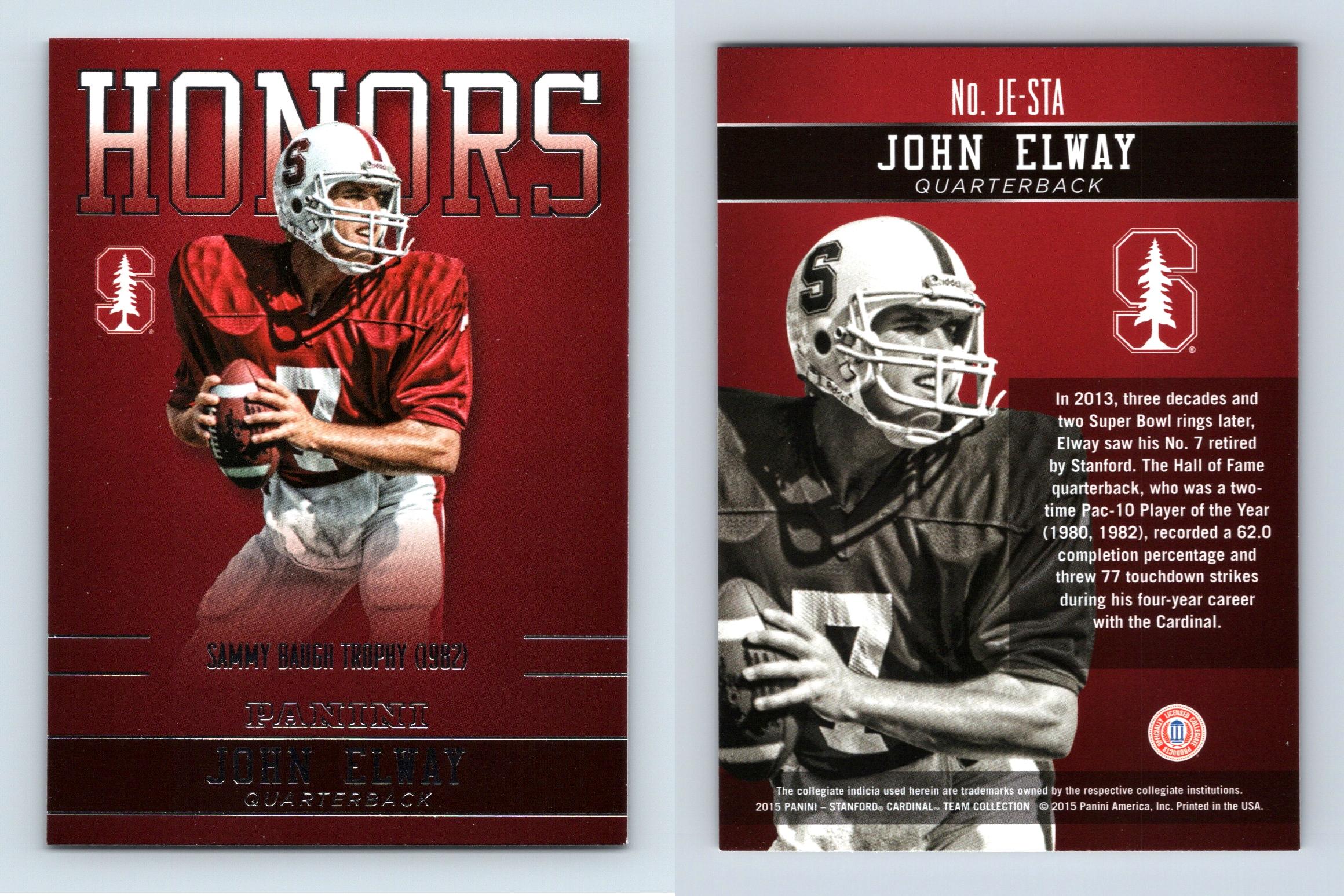 John Elway #JE-STA Stanford Cardinal Collegiate 2015 Panini Honors Card