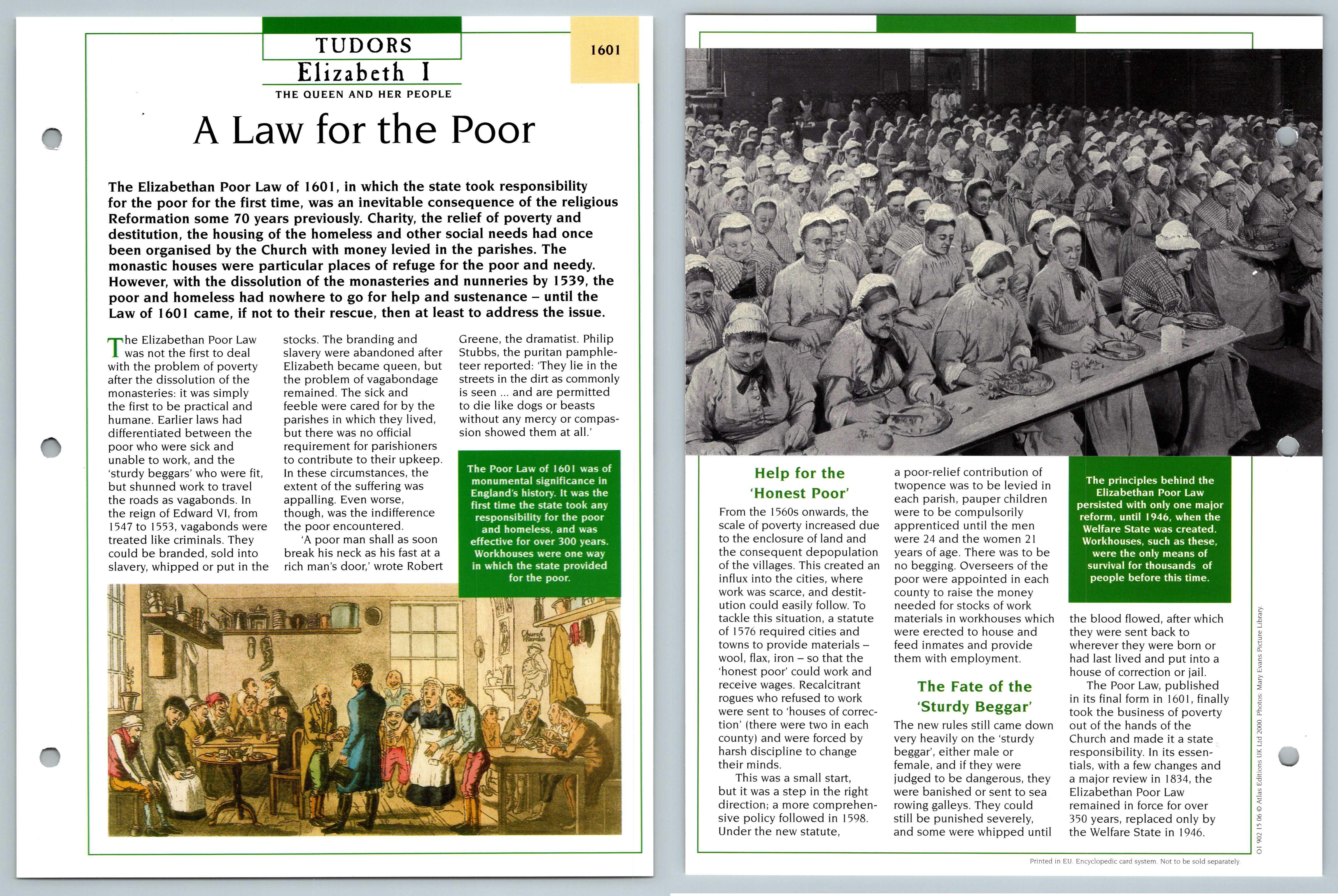 Law For The Poor 1601 Tudors Atlas Kings & Queens Of GB Maxi Card