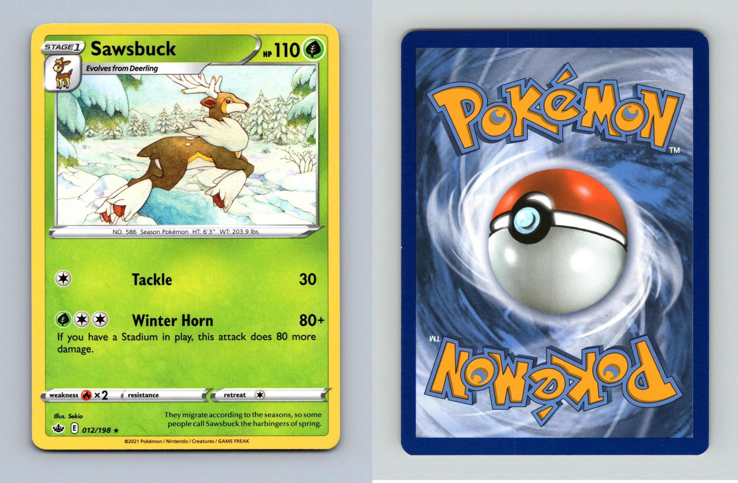 Sawsbuck 12/198 SWSH Chilling Reign Rare Pokemon 2021 TCG Card