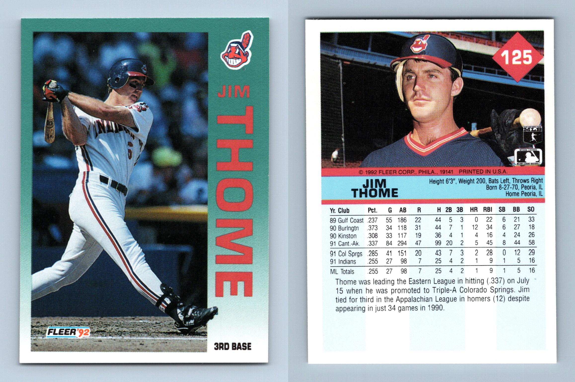 Jim Thome - Indians #125 Fleer 1992 Baseball Trading Card