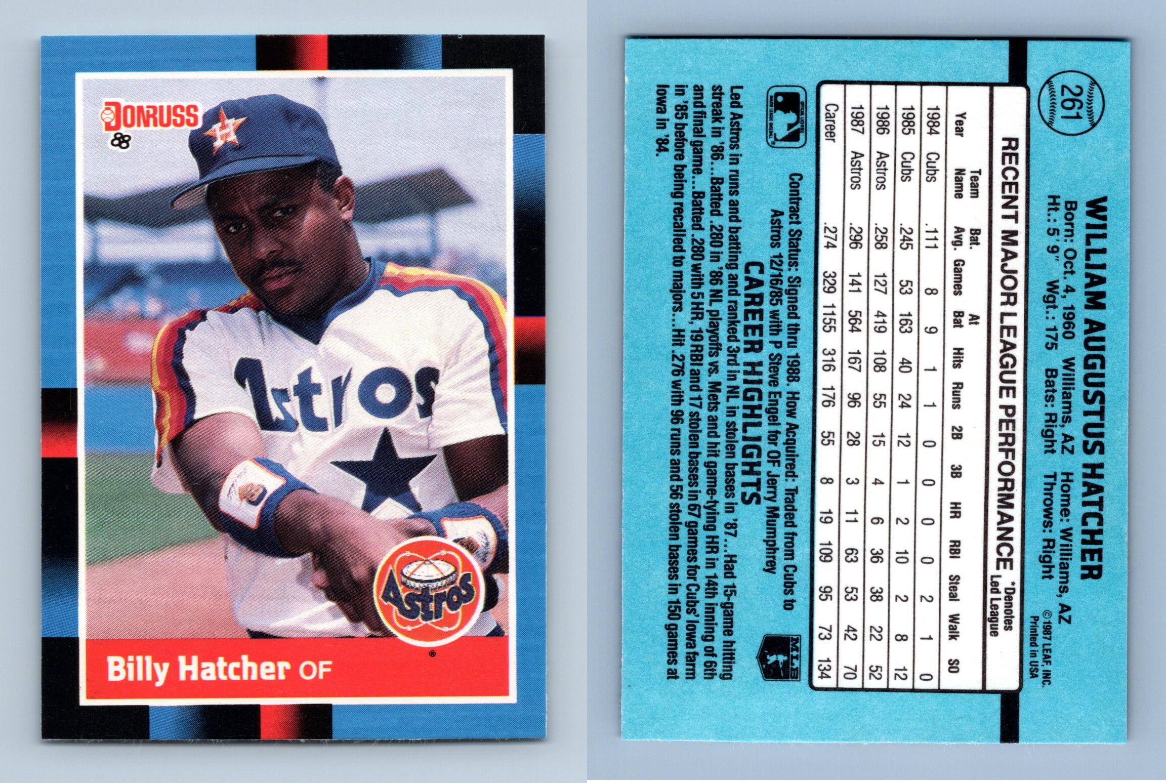 Billy Hatcher - Houston Astros (MLB Baseball Card) 1988 Topps # 306 Mi –  PictureYourDreams