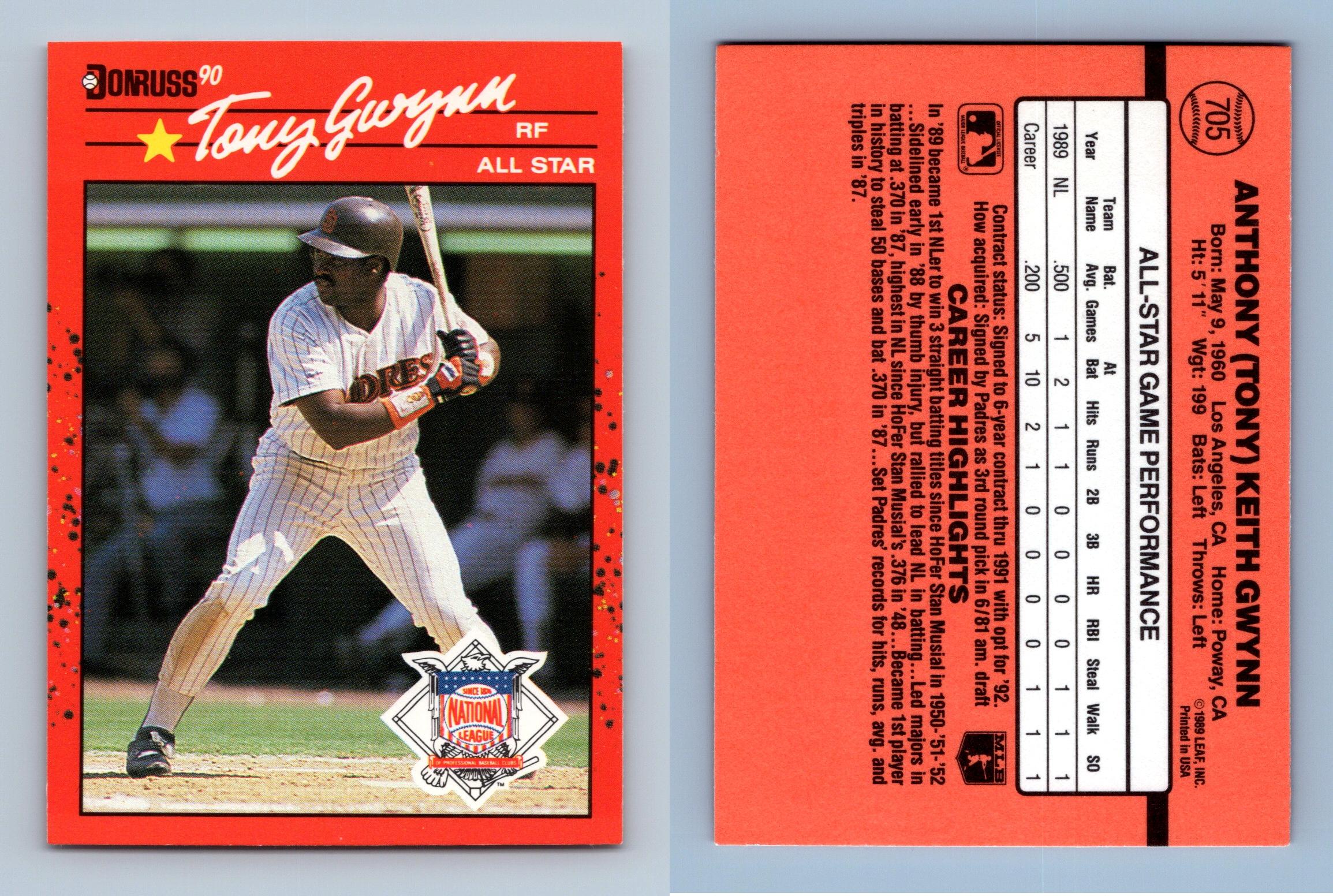 Donruss Tony Gwynn Baseball Card 1990 Padres Card 86 Anthony