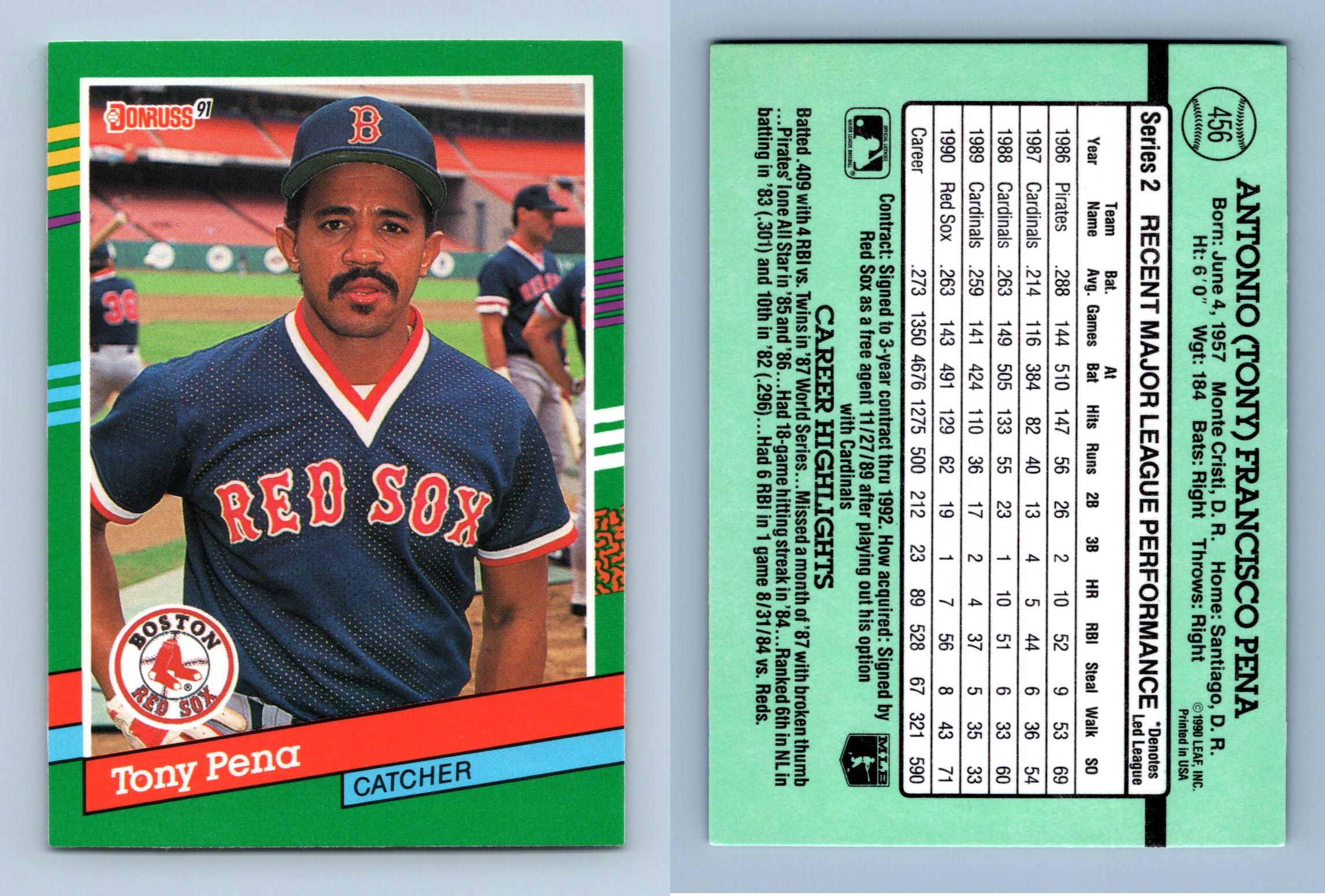 Tony Pena - Red Sox #456 Donruss 1991 Baseball Trading Card