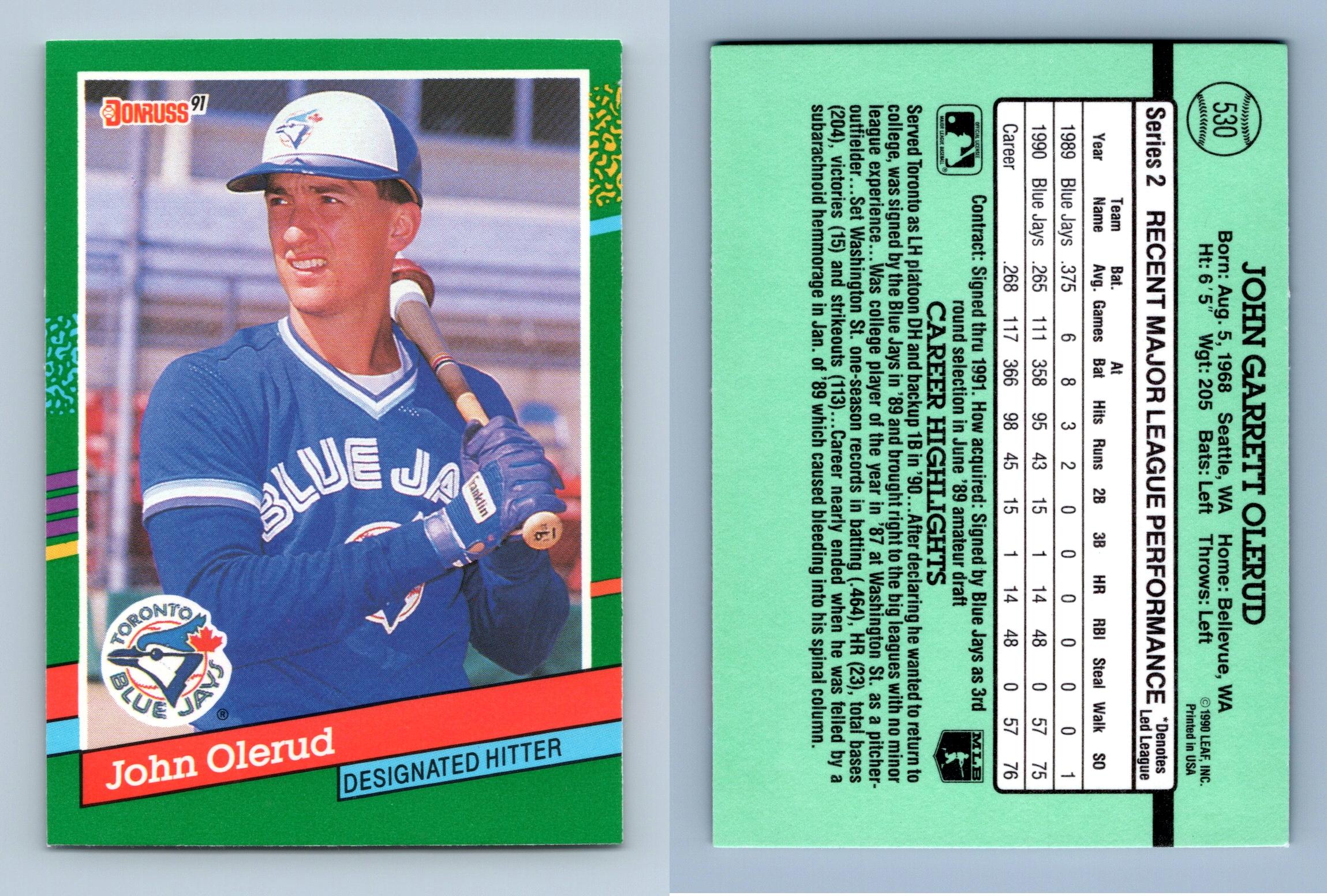 John Olerud - Blue Jays #530 Donruss 1991 Baseball Trading Card
