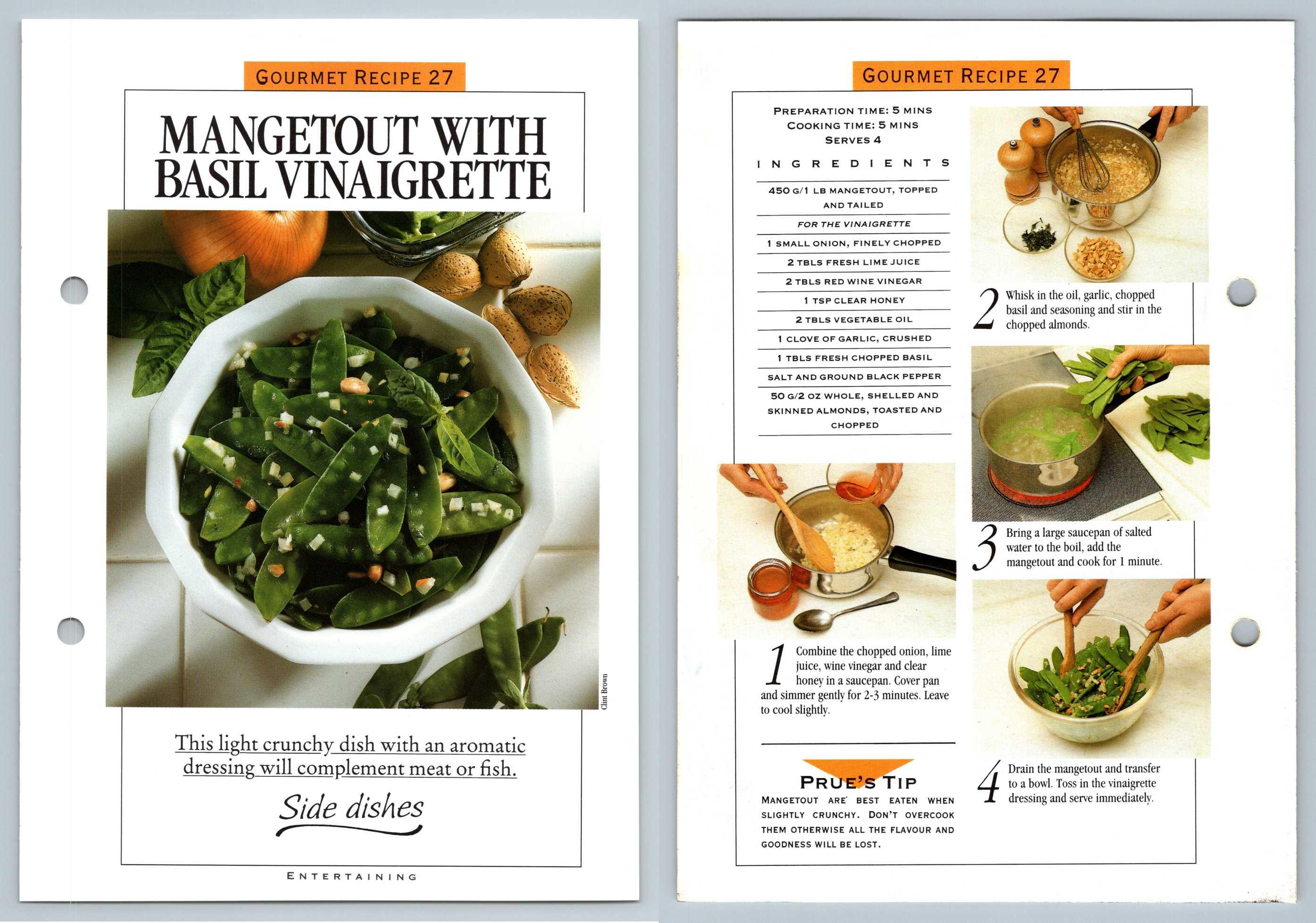 Mangetout Basil Vinaigrette 27 Gourmet Prue Leith Confident