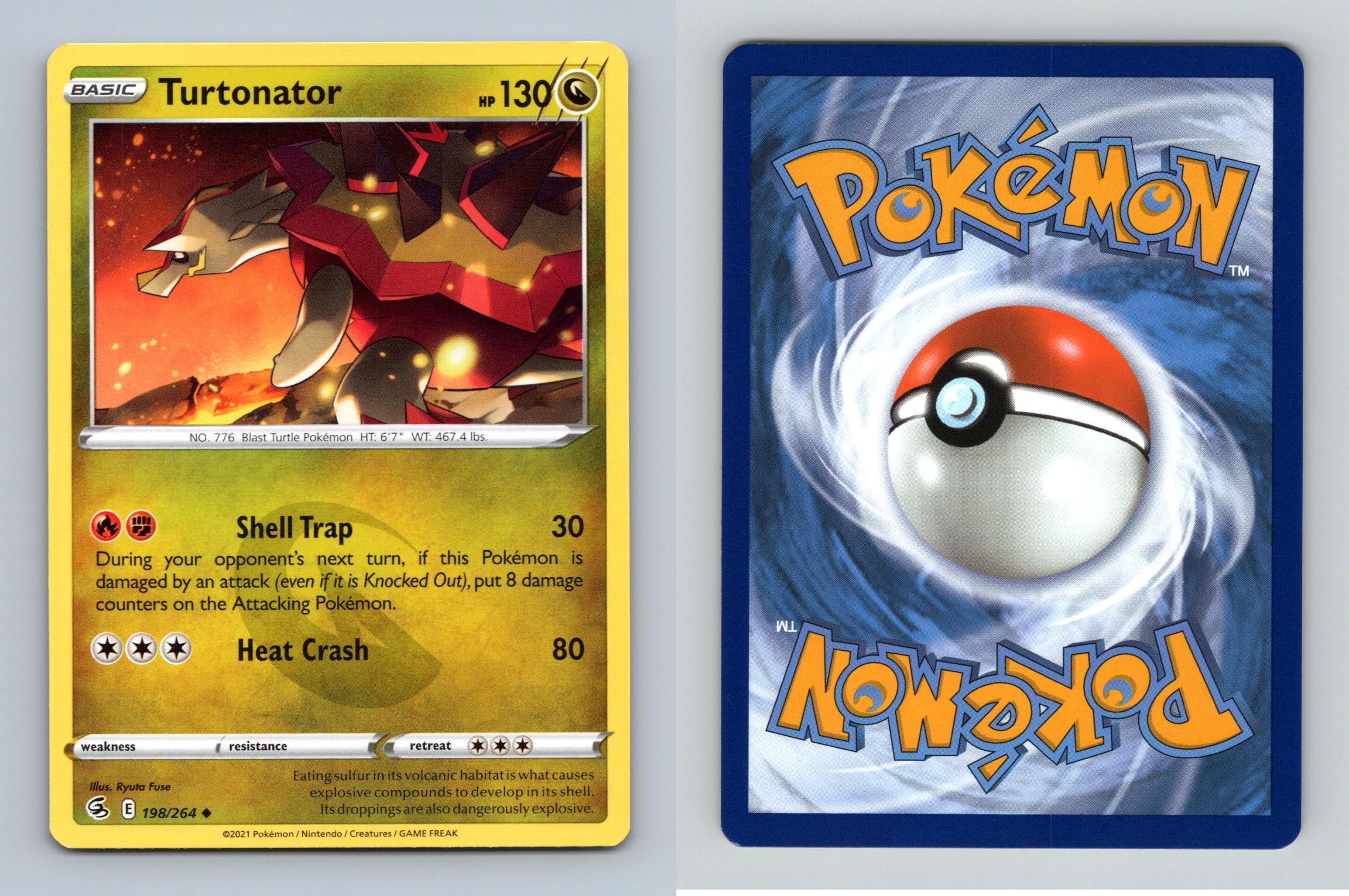 Turtonator #198/264 SWSH Fusion Strike Uncommon Pokemon 2021 TCG Card