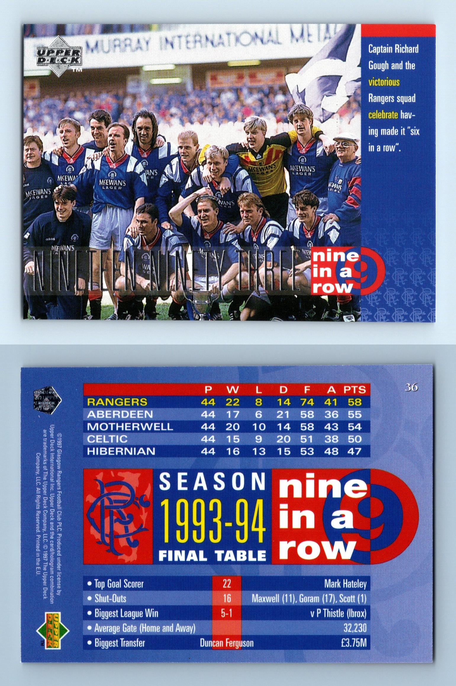 Glasgow Rangers 1996/97 Home M / Gascoigne - 8