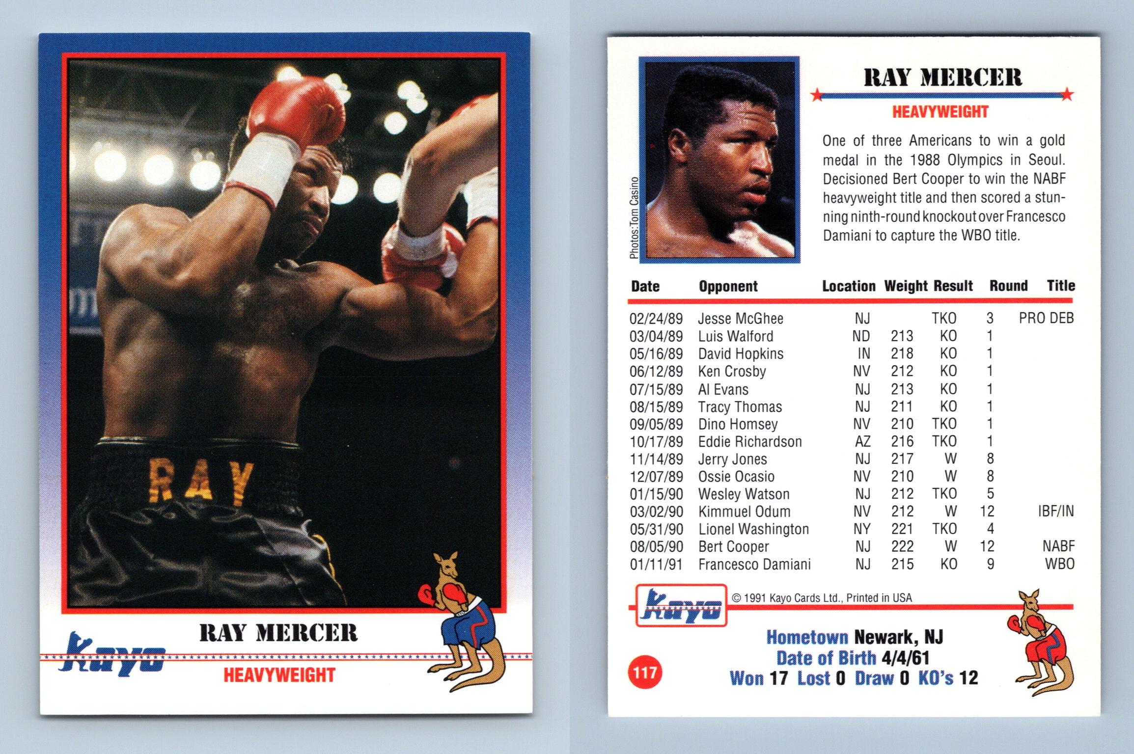 Ray Mercer #117 Kayo Boxing 1991 Trading Card