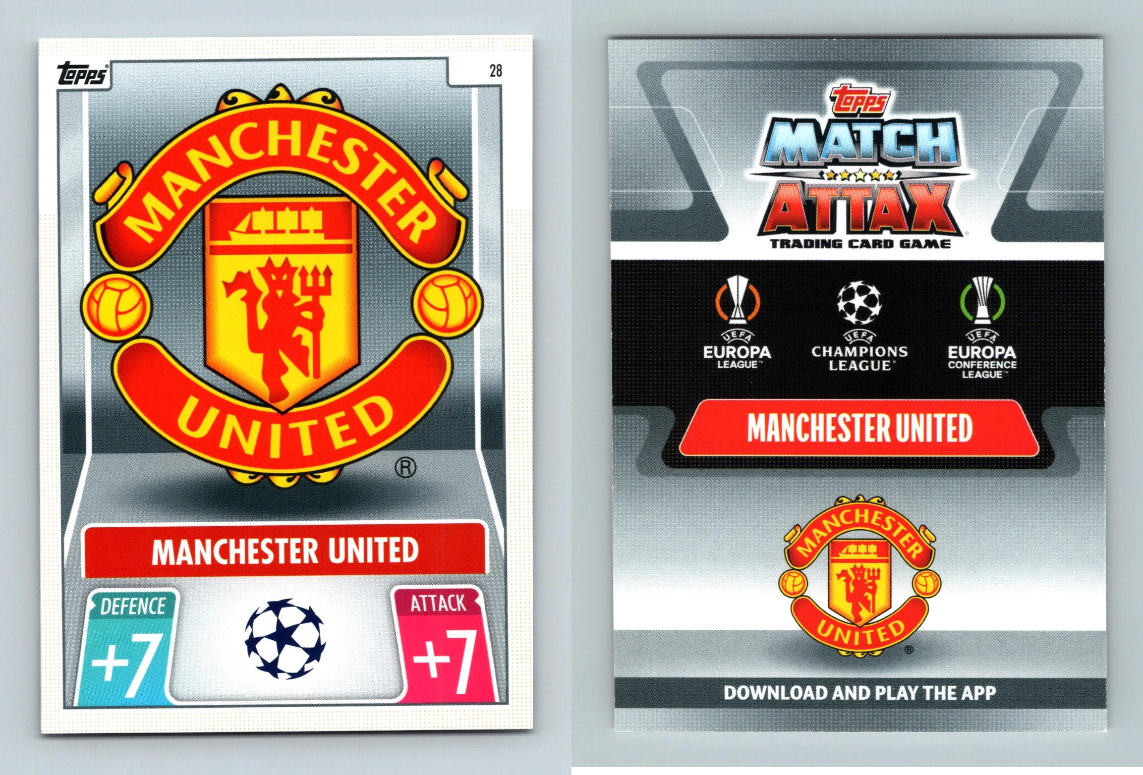 Manchester United #28 Match Attax Champions League 2021-22 Topps TCG Card