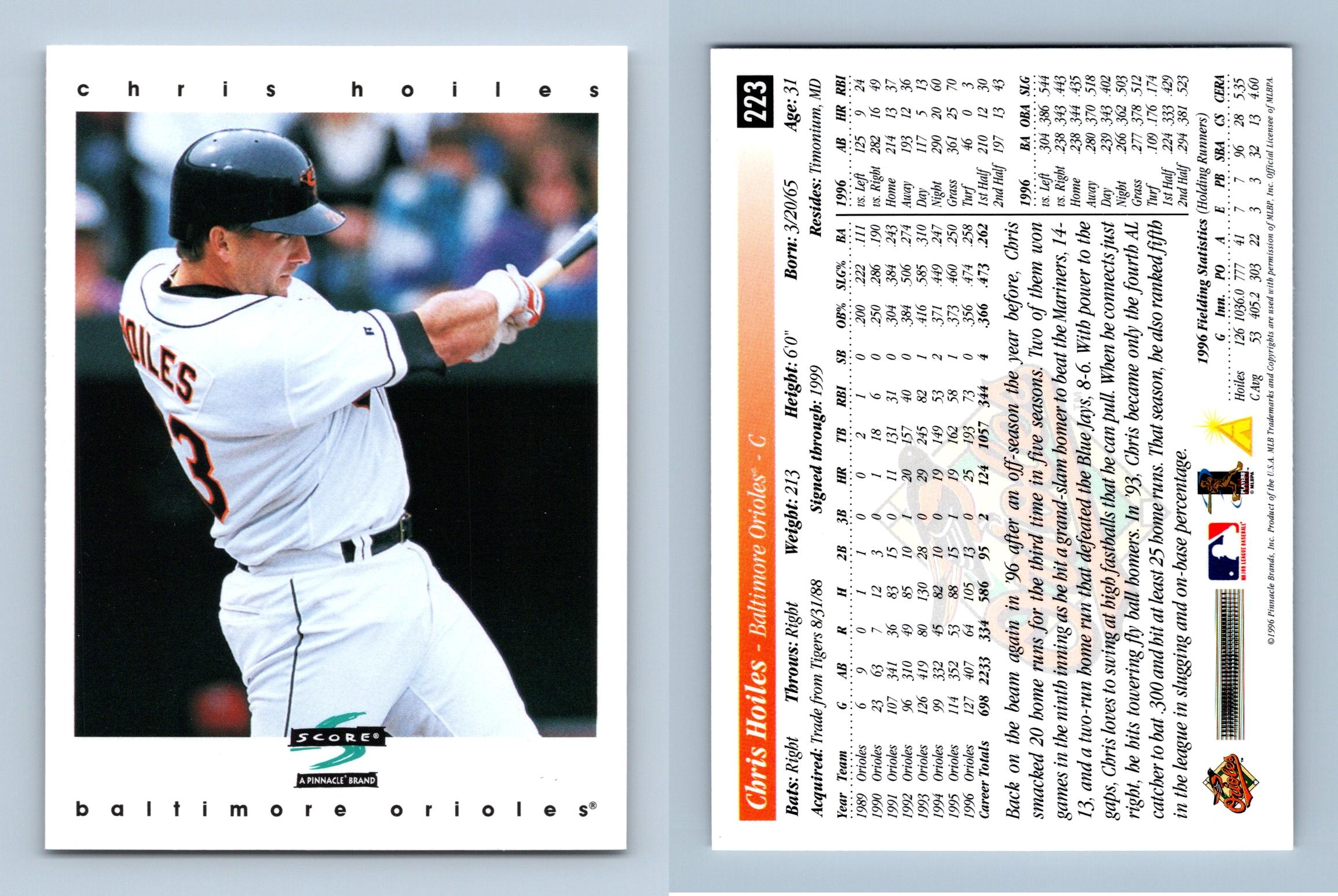 Chris Hoiles - Orioles #223 Score 1997 Baseball Trading Card