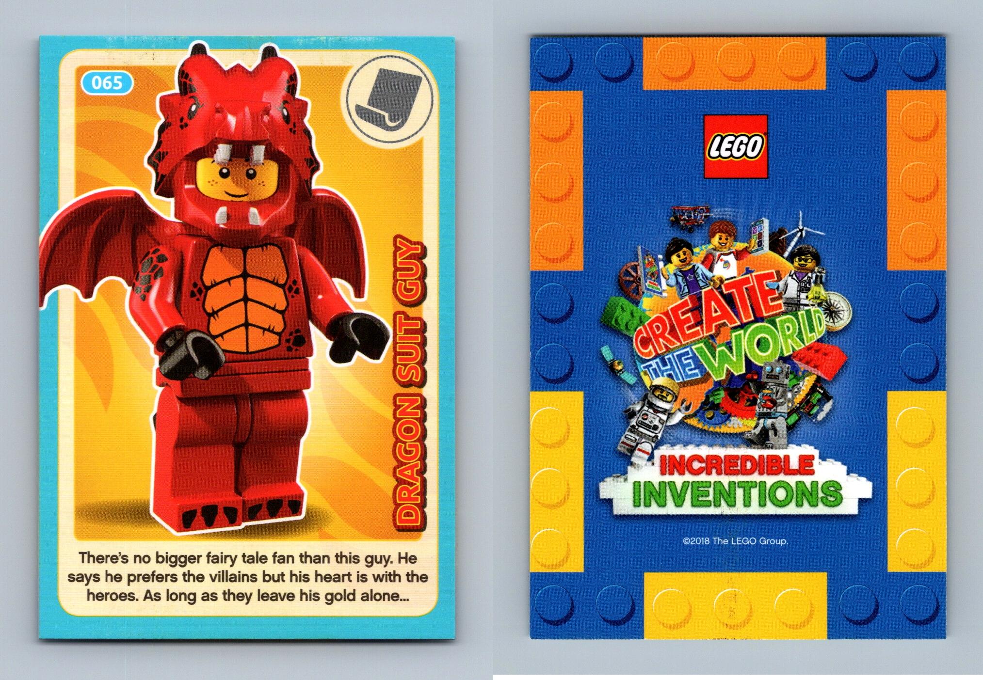 Dragon Suit Guy 65 Lego Create The World 2018 Sainsbury's Trading Card
