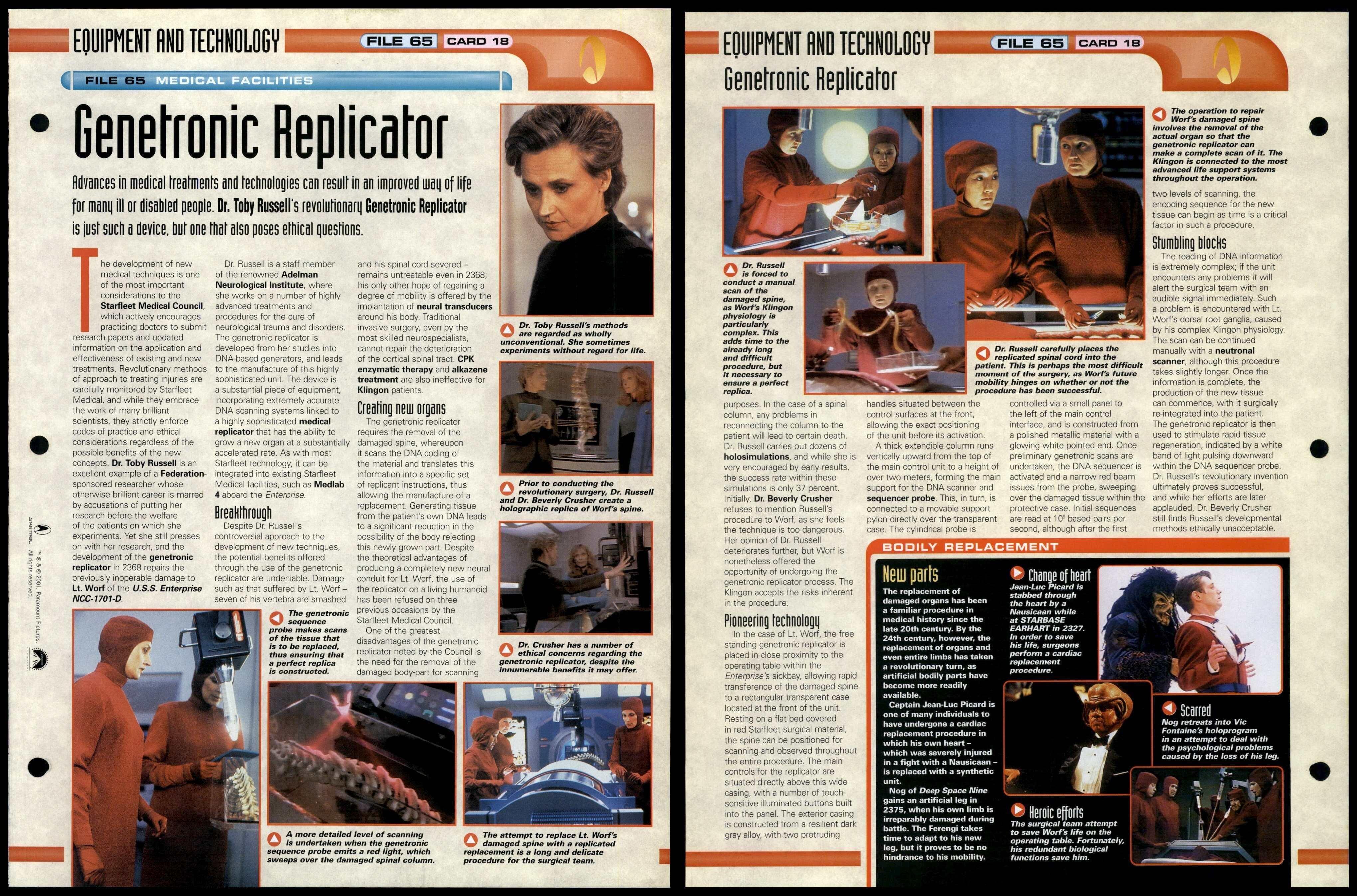 Genetronic Replicator - Medical - Star Trek Fact File Page